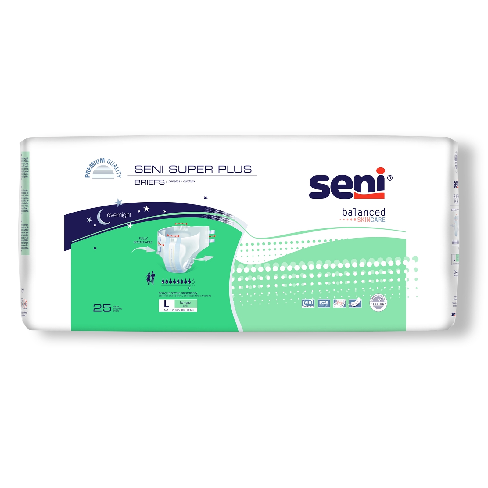 Seni Incontinence Brief Breathable / Overnight S-LA25-BP1 Severe 75 Ct