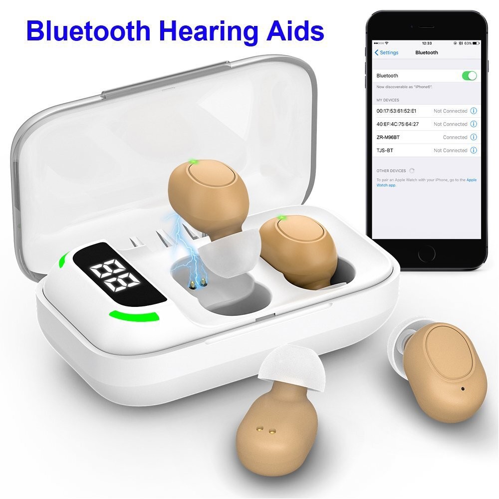 16-Channel Digital Bluetooth Hearing Aids Voice Amplifiers with USB Charging Box