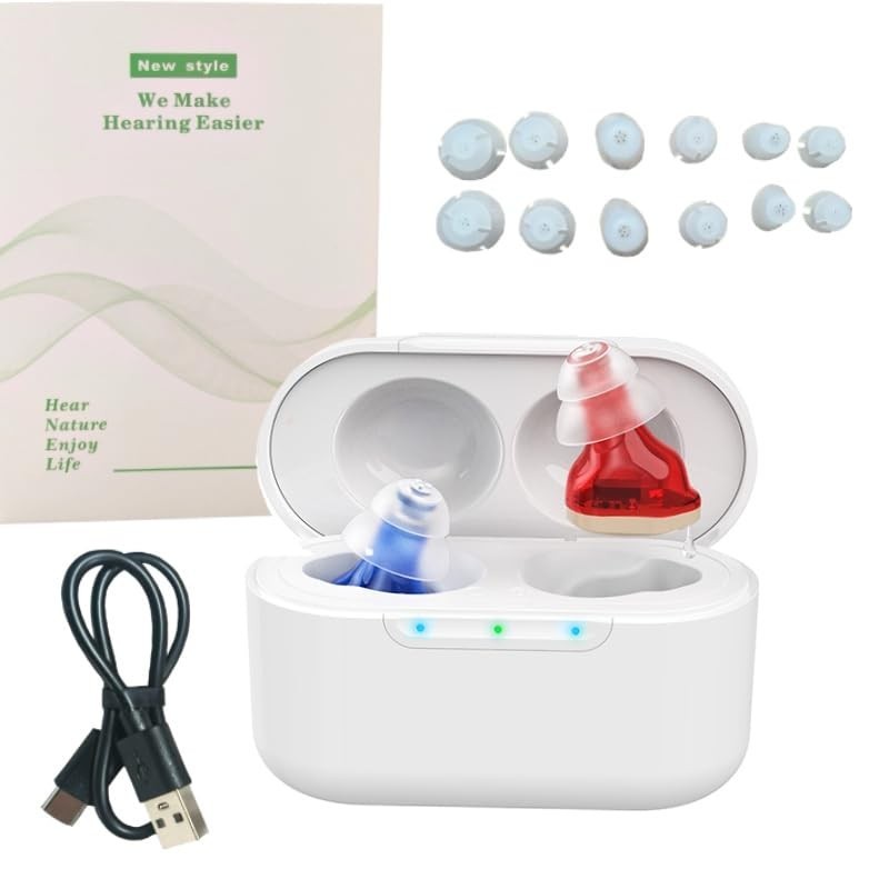 HEARING AID for ELDERLY WIRELESS CHARGING NOISE CANCELLING INVISIBLE Hi-Fi SOUND