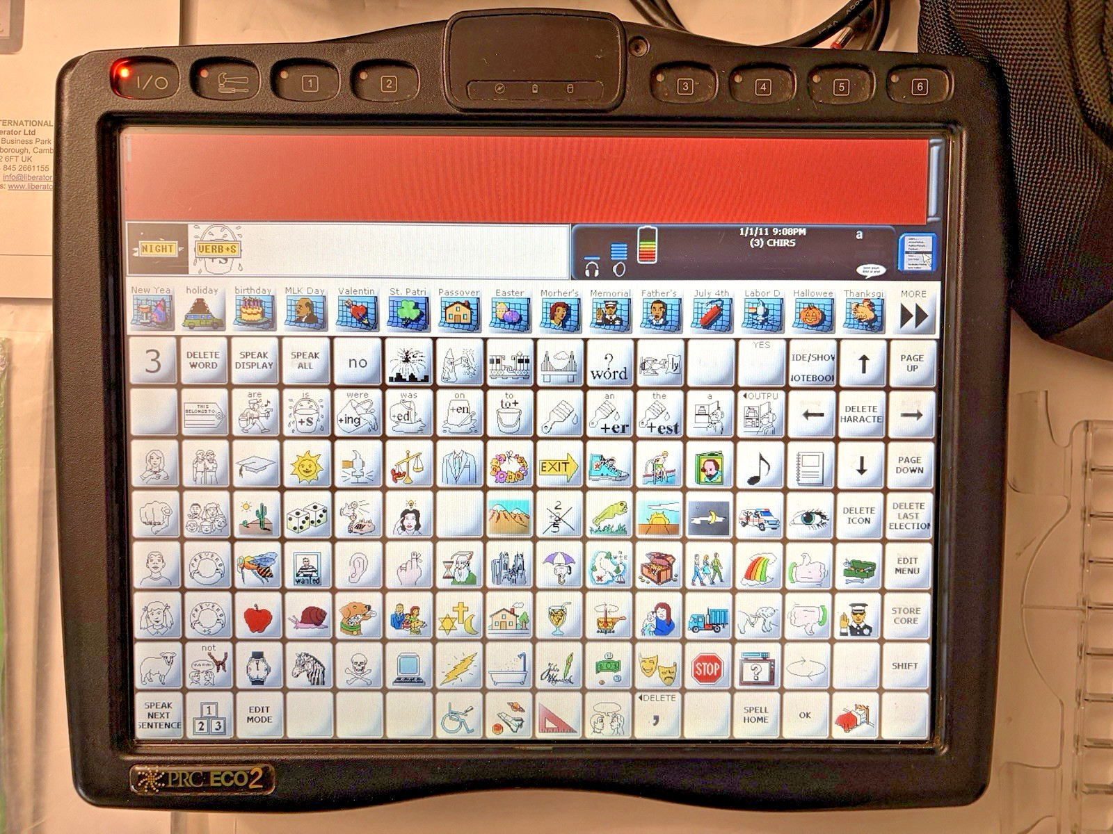 PRC ECO2 Touchscreen Speech Communication Device Prentke Romich with Mount & Bag