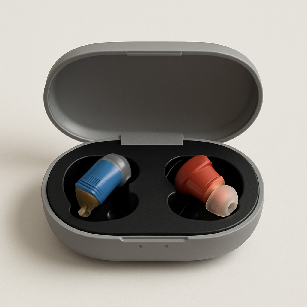 SHAIME ITE OTC Hearing Aids Pair Smart AI Hear Me Color Coded Red Blue Charging