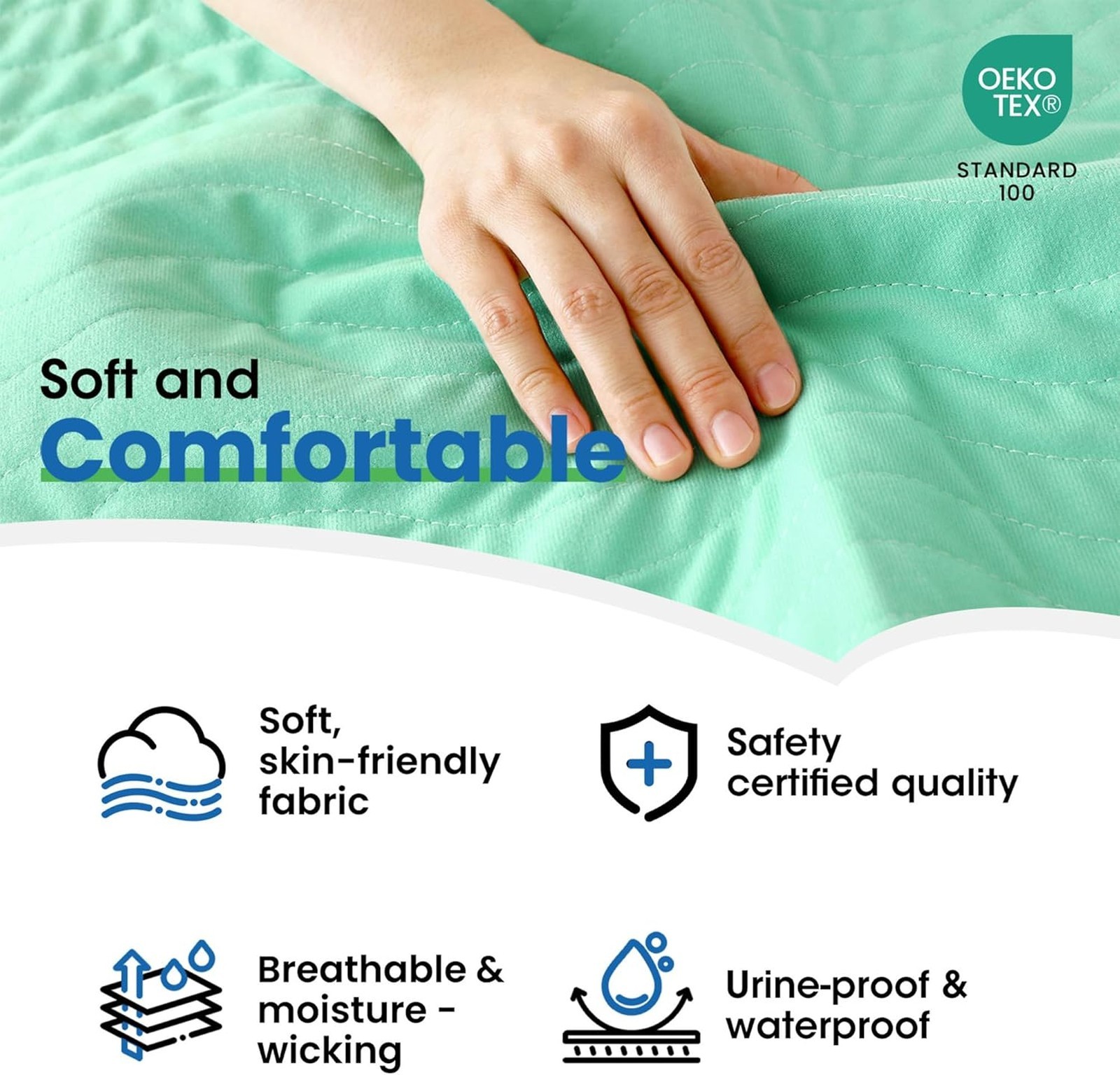 Washable Underpads 34×36 Inches Heavy Absorbency Reusable Bed Pads for Adults