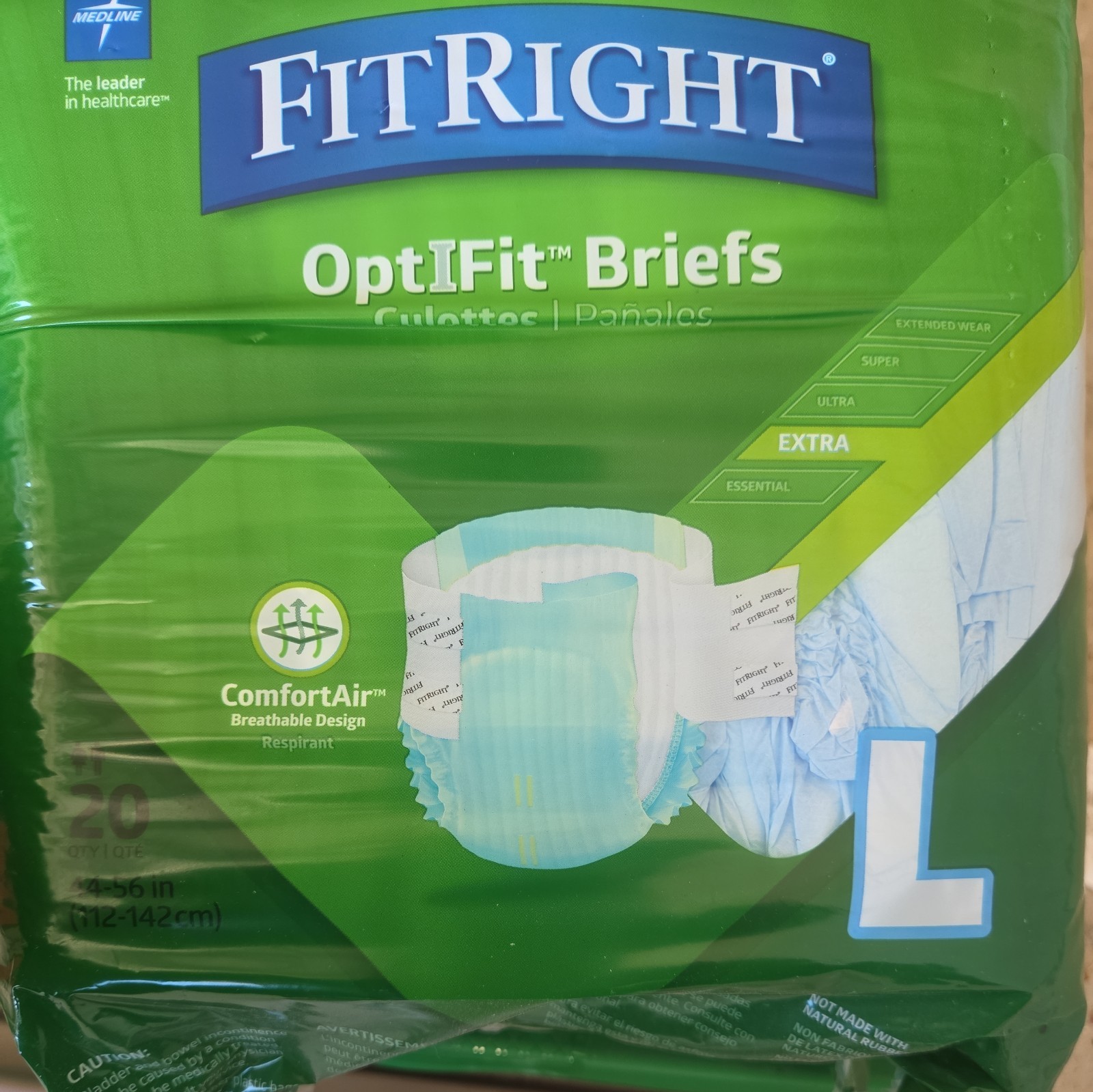 Medline FitRight Large, Extra Adult Briefs – 80 count