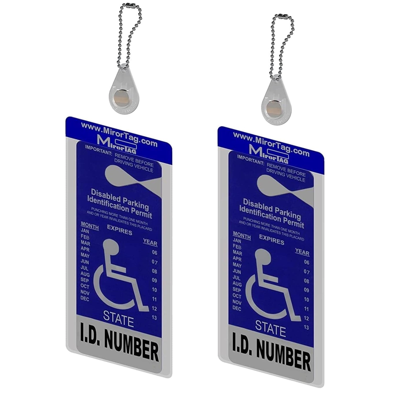Magnetic Handicap Tag Holder – Fits ALL Mirror Sizes