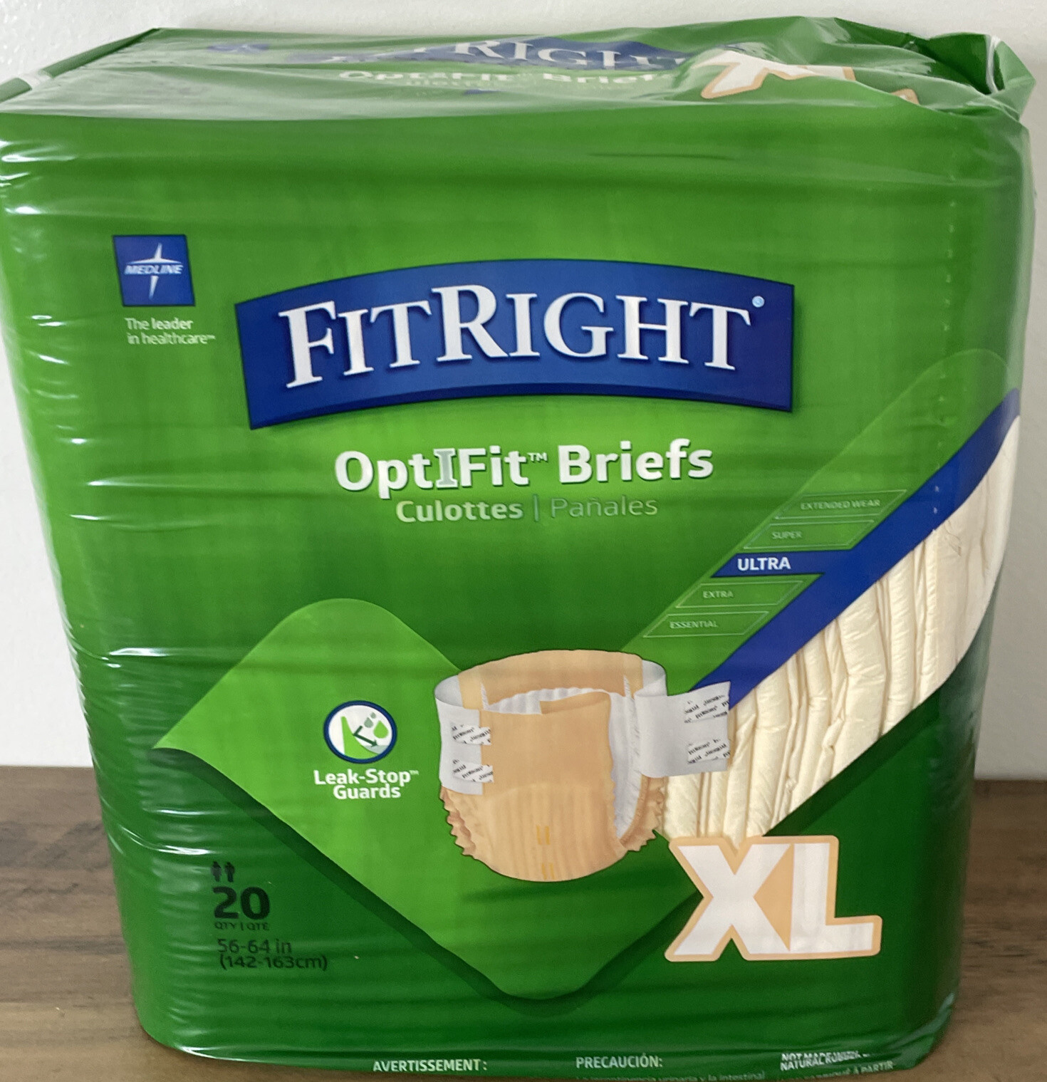 NEW 4 Packs Medline Fit Right Optifit Briefs XL 20 Count Ultra Adult Diapers