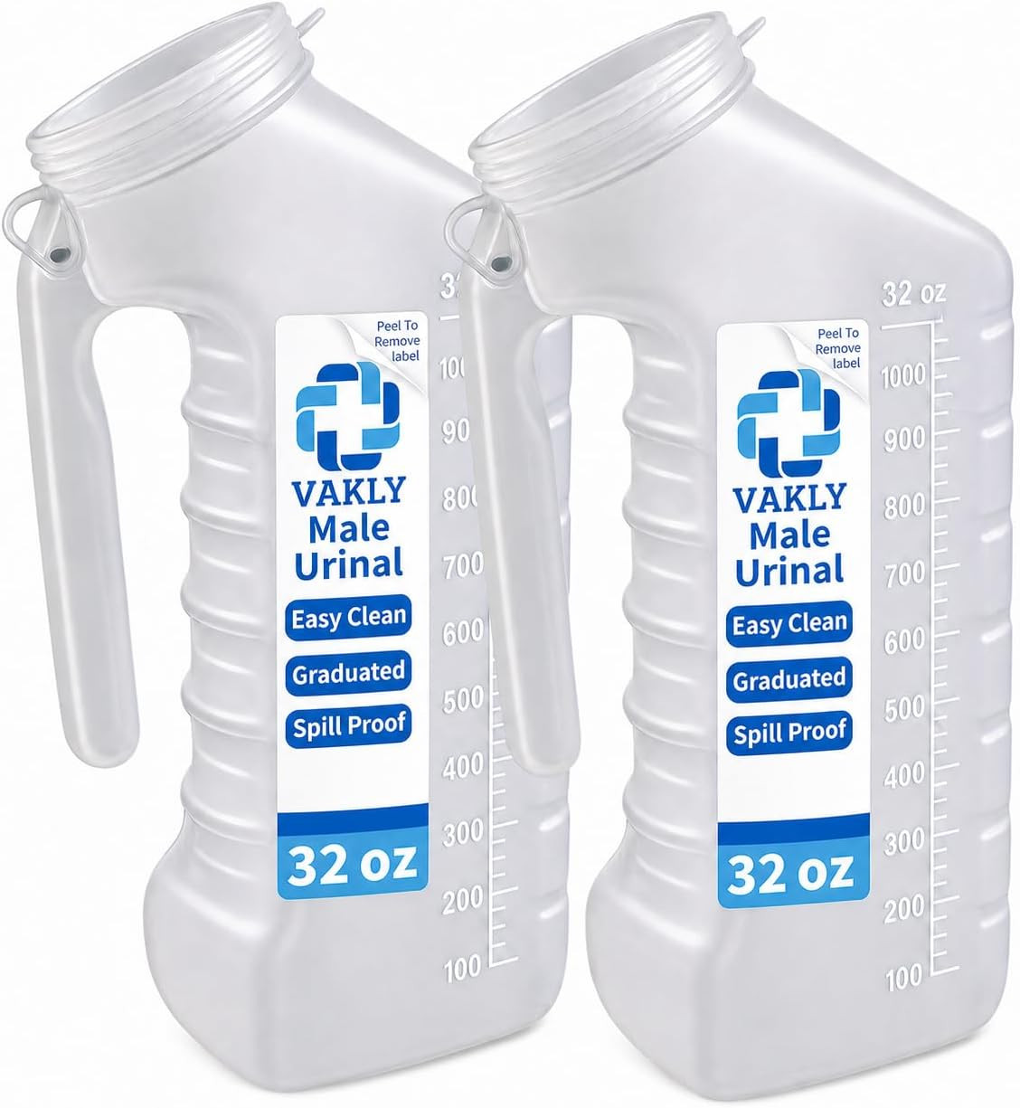 Male Urinal Bottle with Cover & Handle – Portable Handheld Pee Bottle for Men, S