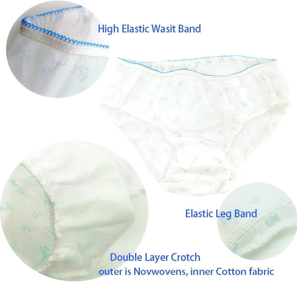 15/30pcs Disposable Floral Bikini Briefs – Hygienic Travel Underwear for Women