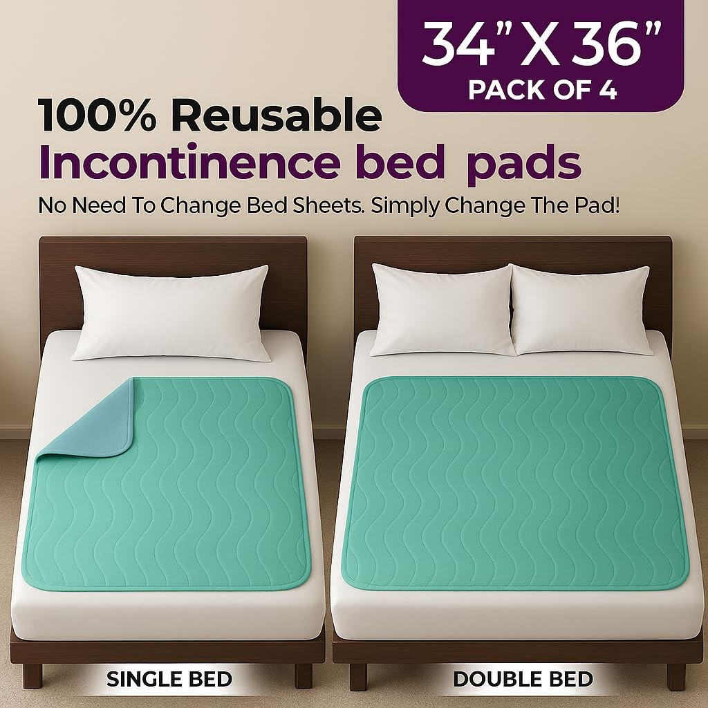 Epicessentials Incontinence Bed Pads Washable Waterproof Mattress Protector