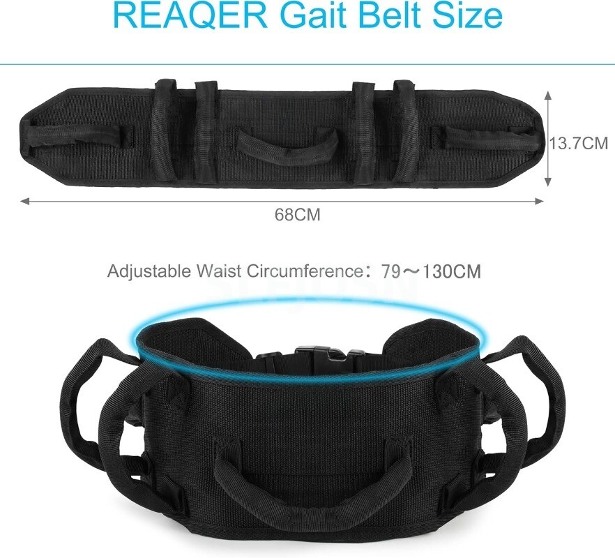 Gait Belt with Handles Durable Transfer Lift Belt for Seniors Elderly Bariatric