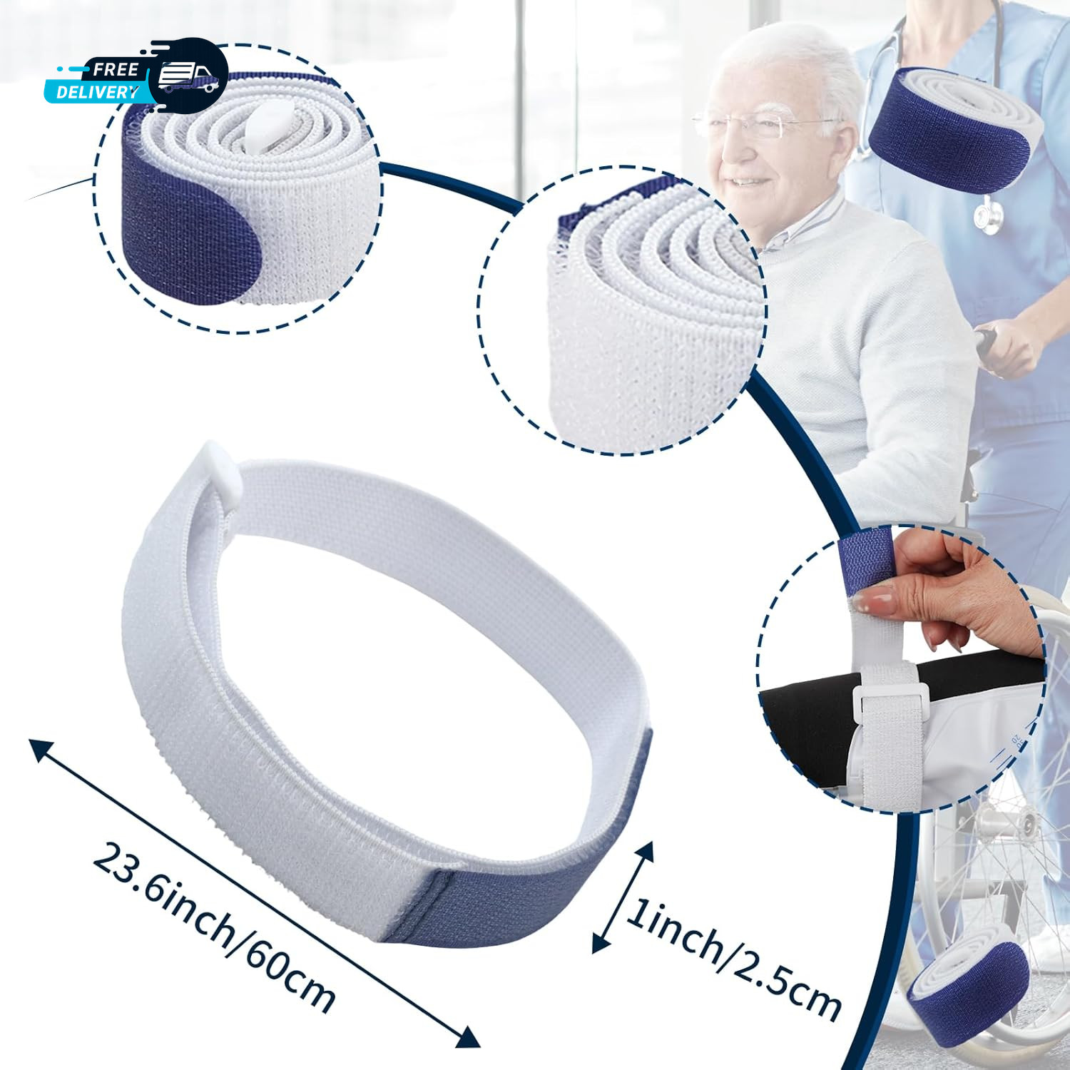 4 Packs Leg Bag Straps(Blue) Urine Drainage Bag Strap Catheter Leg Bag Straps