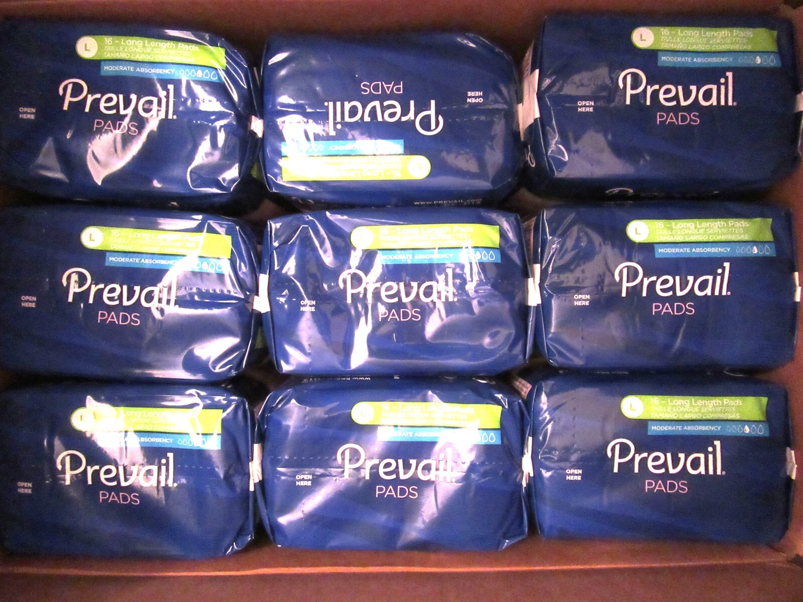 144 Prevail Pads Long DriFit Moderate Absorbency Incontinent Bladder Leaks BC013