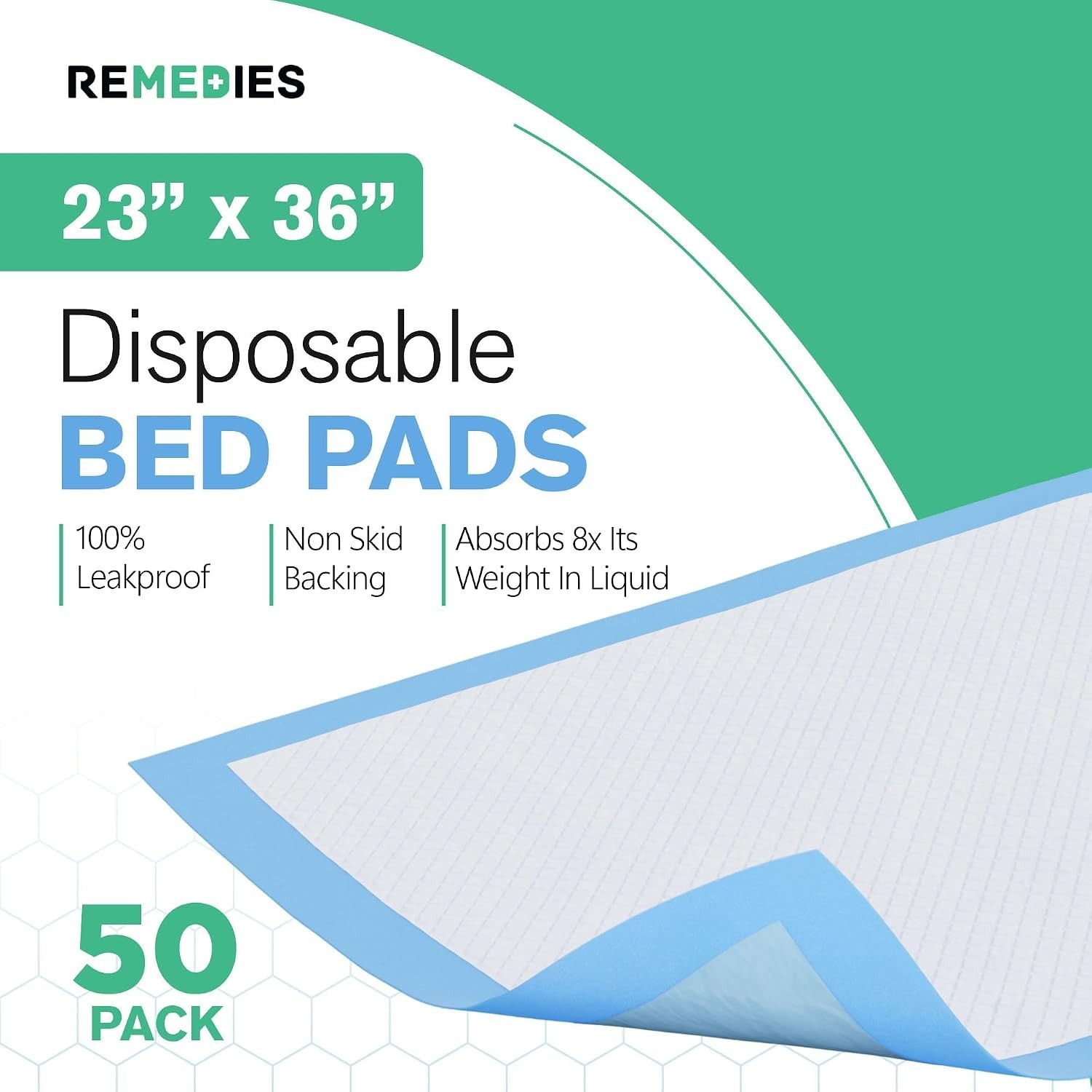 Disposable Bed Pads for Adults, 23″ X 36″ Incontinence Underpads | 50 Count L…