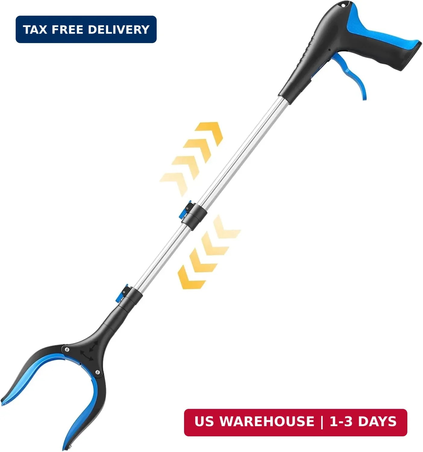 Telescopic Grabber Reacher Tool, 5-Level Adjustable Length (23” to 41”) – Tras