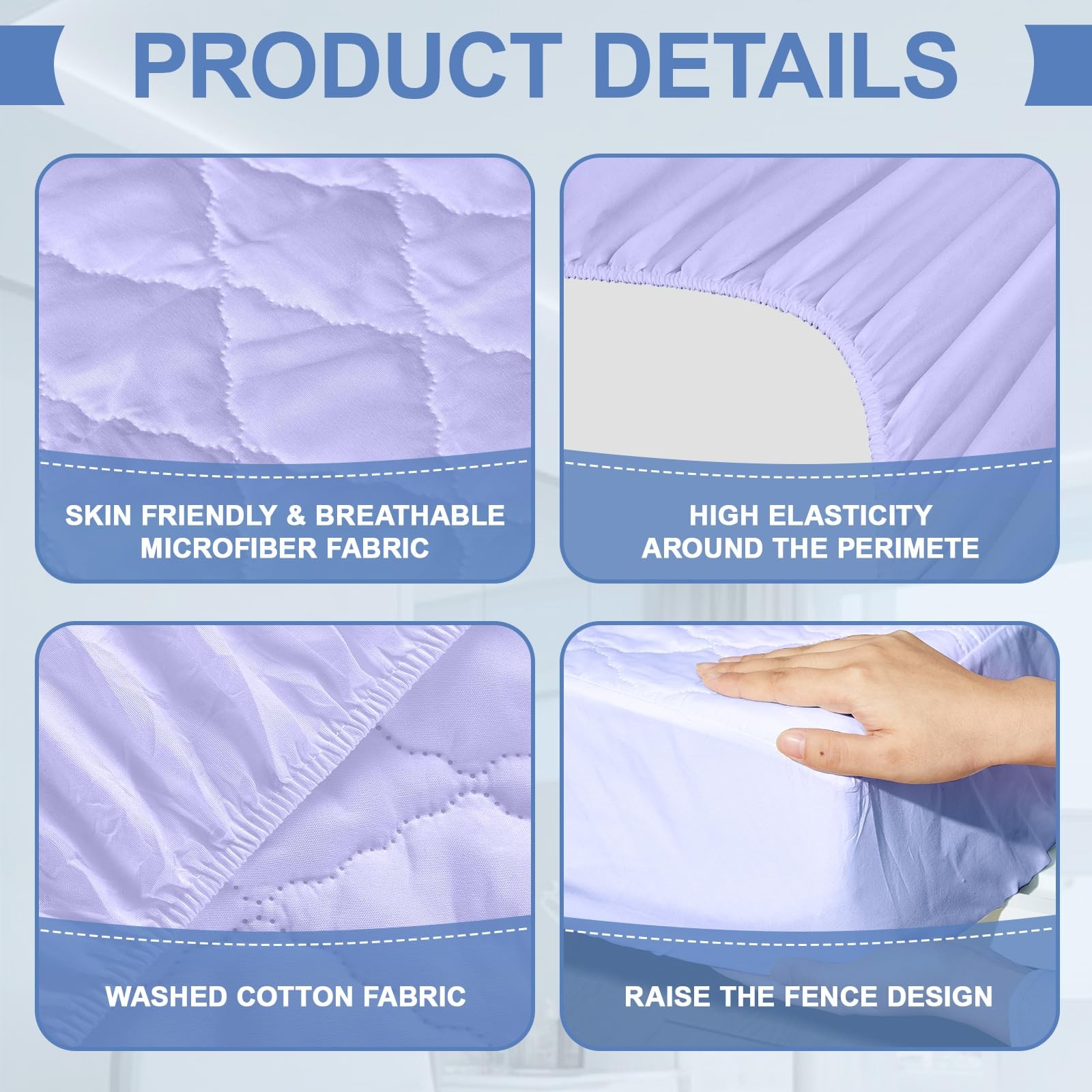 3 Piece Hospital Bed Set, Purple Waterproof Bed Set, Incontinence Protection …