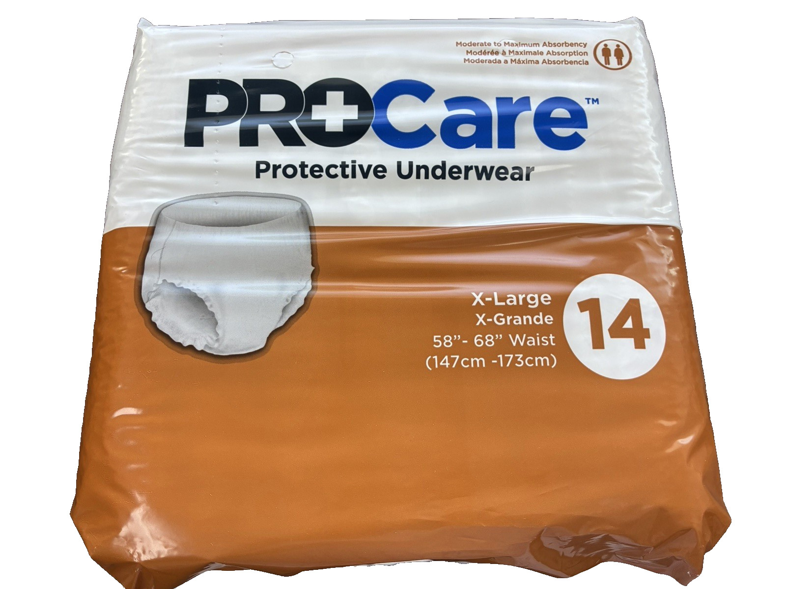 PROCare Protective Underwear XL (58”-68” Waist) 14 Ct | 4 Packs