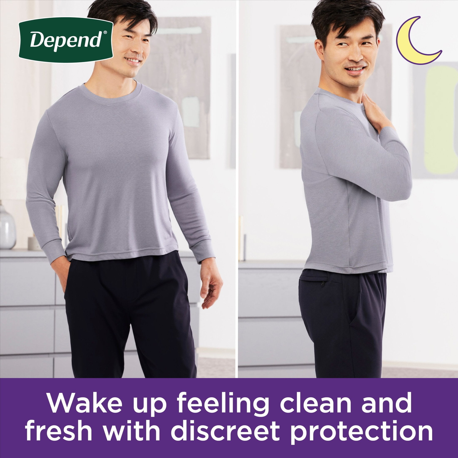 Depend Night Defense Incontinence Underwear for Men, Adult Diapers, L, 22 Count