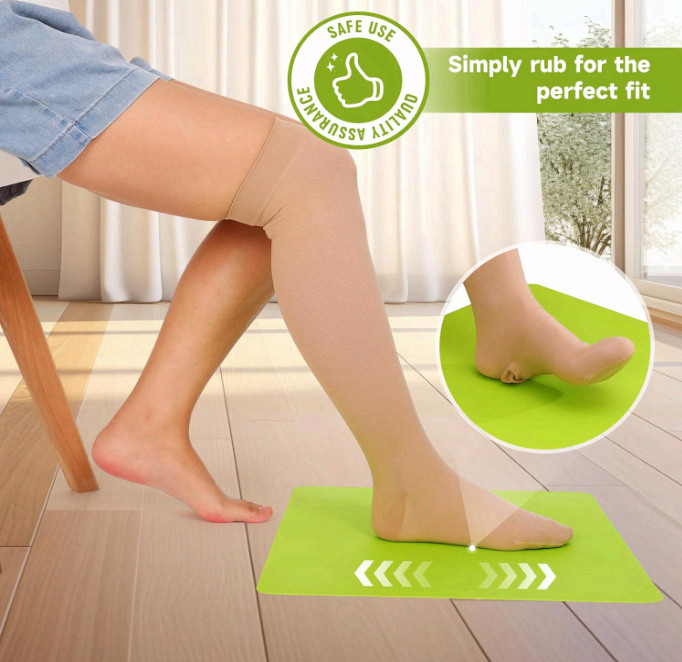Compression Sock Aid Device w/ Silicone Anti-Slip Mat for Seniors Stocking Aid