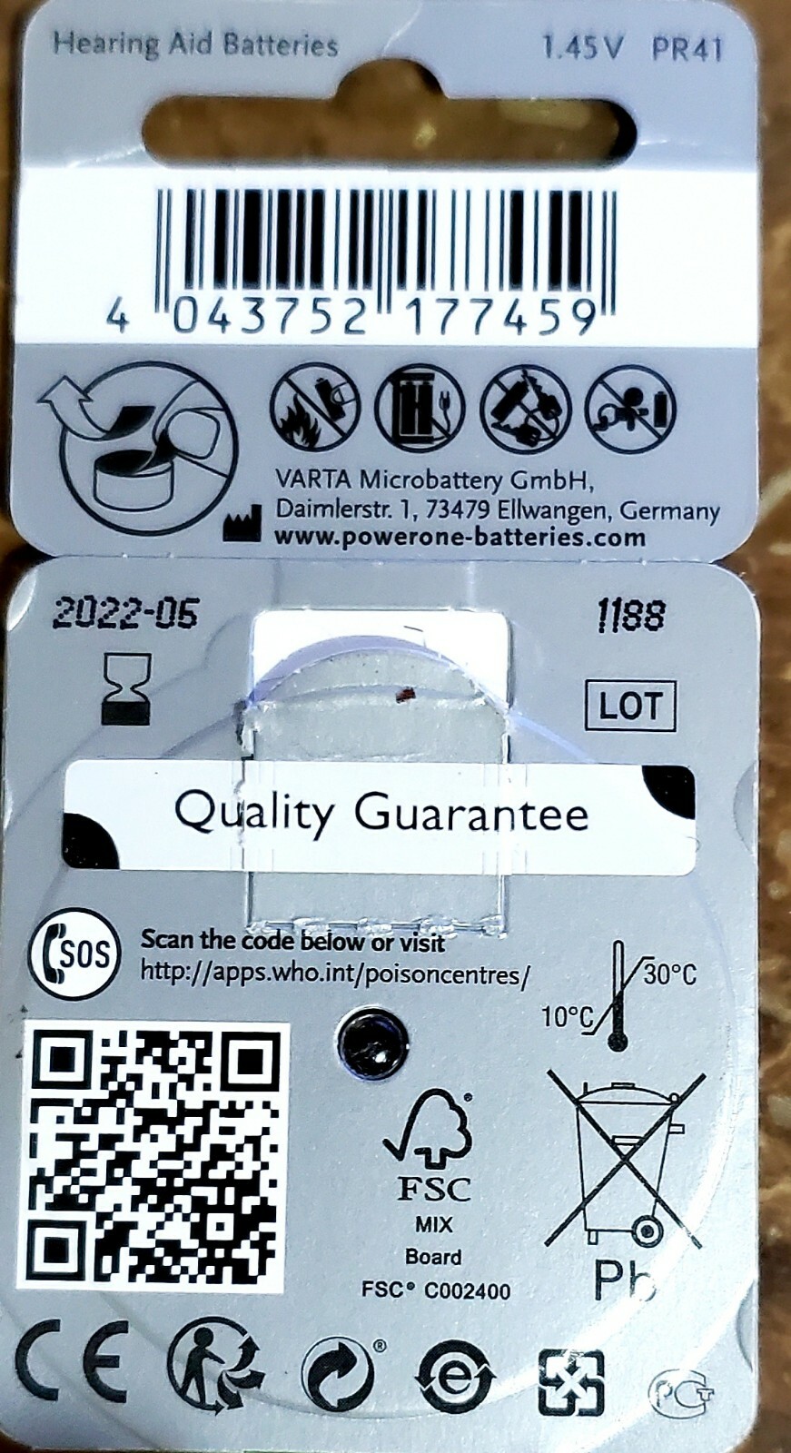 Power One Mercury Hearing Aid Batteries Size P312
