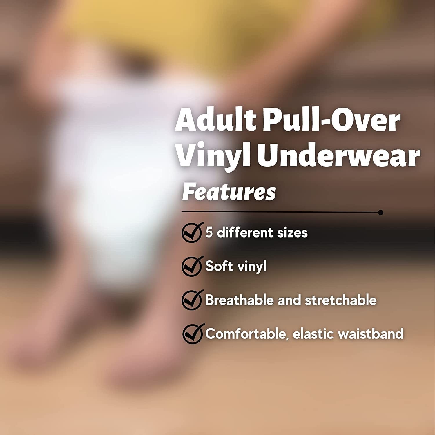 Adult Vinyl Waterproof Pull-On-Cover Incontinence Pants (This is not a Diaper…