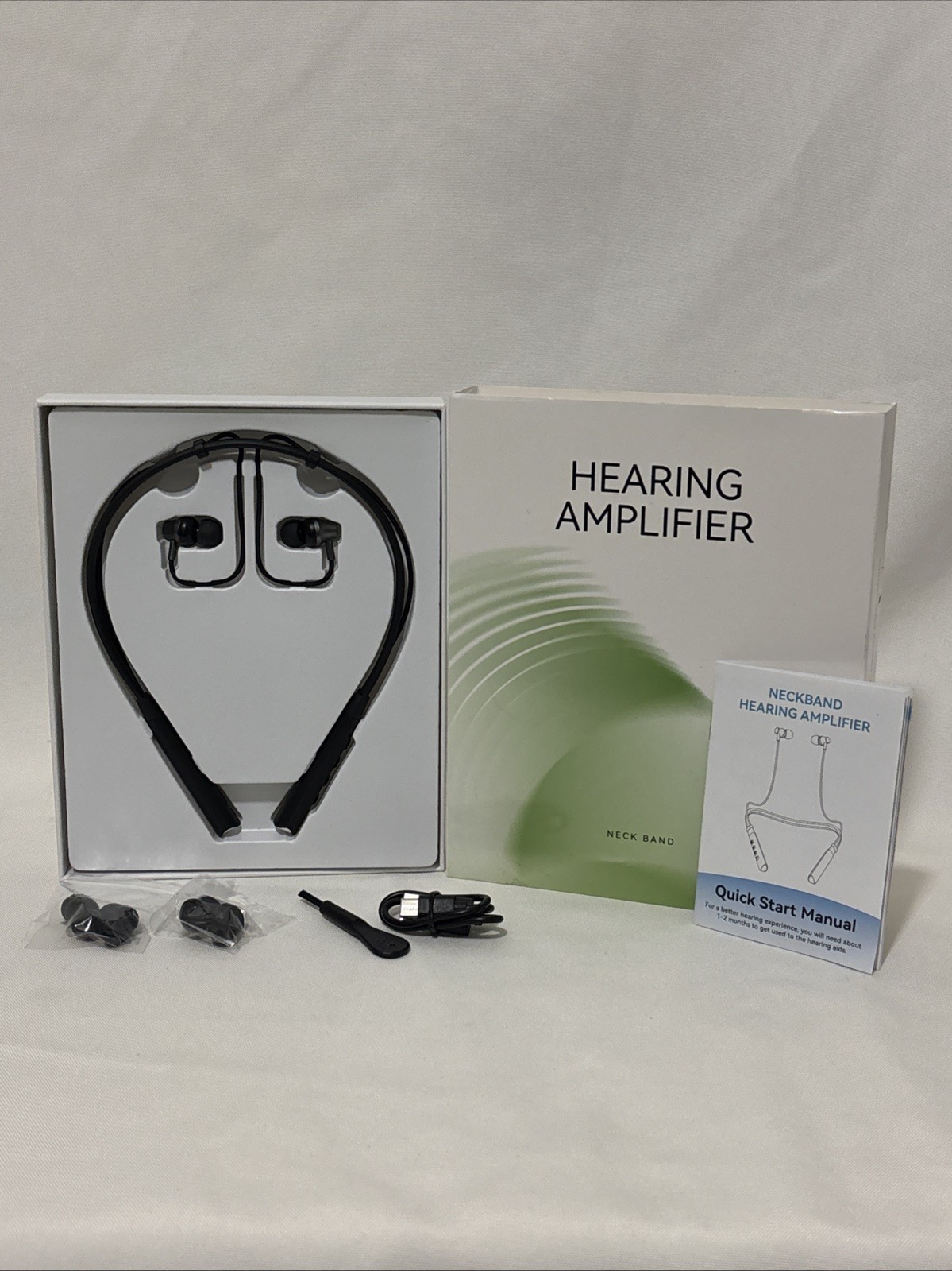 Rechargeable Hearing Aids Wireless Neckband Amplifier for Seniors and Adults