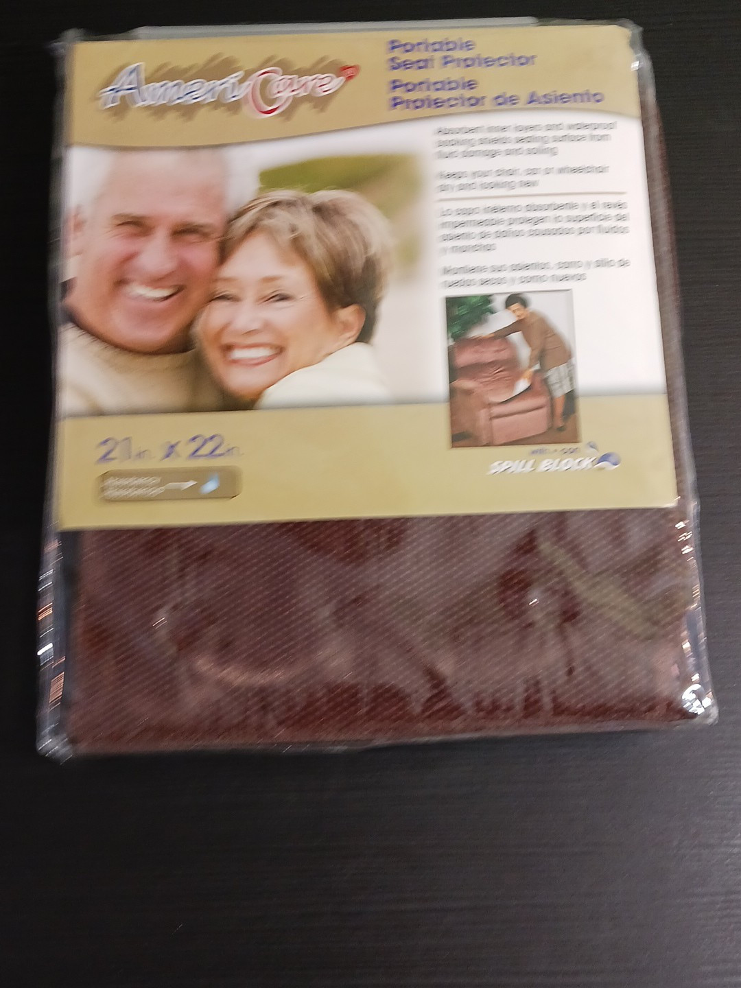 Americare 21″x 22″ Portable Seat Protector Brown for Chair Car or Wheelchair