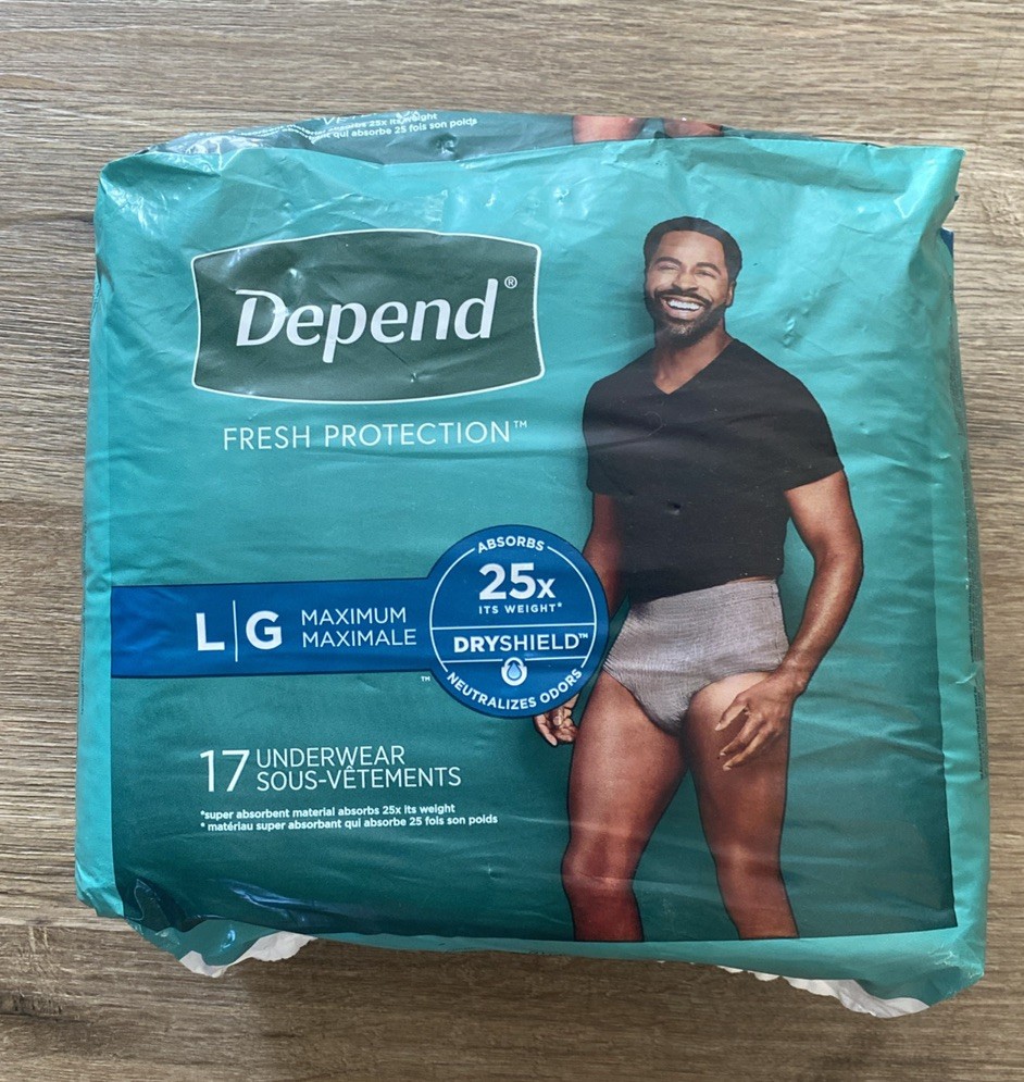 Depends Fit-Flex Underwear Men Size Large Max Absorb 17ct – Gray – FREESHIPPING