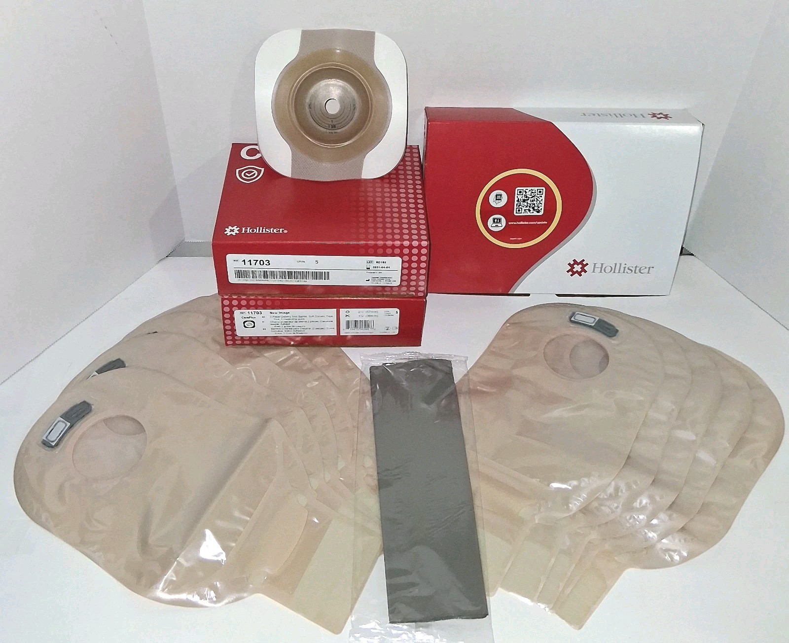 Hollister 18193 Pouches & 11703 Ceraplus Skin Barrier Cut To Size EXP 2031