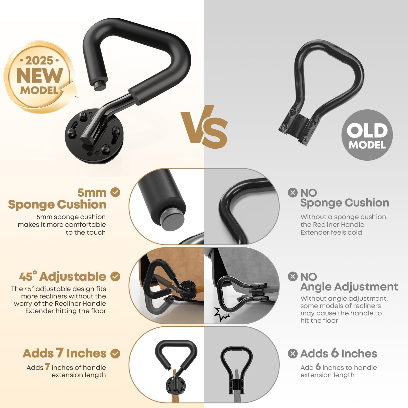 2026 New Modle Recliner Handle Extender Plus, Recliner Lever Extender with Fo…