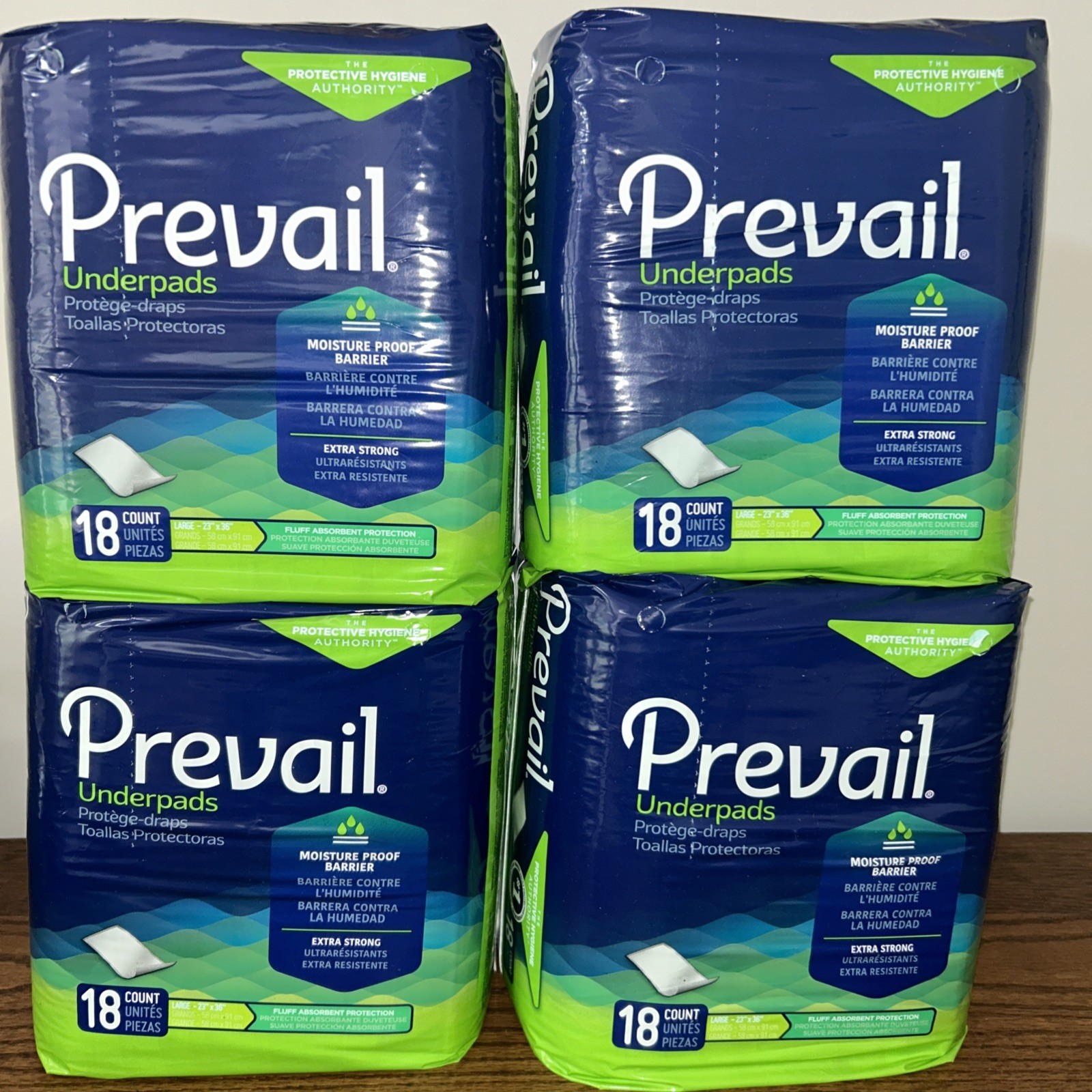Prevail Total Care Disposable Underpad Fluff 23X36″ – 4 packs of 18 = 72 Pads