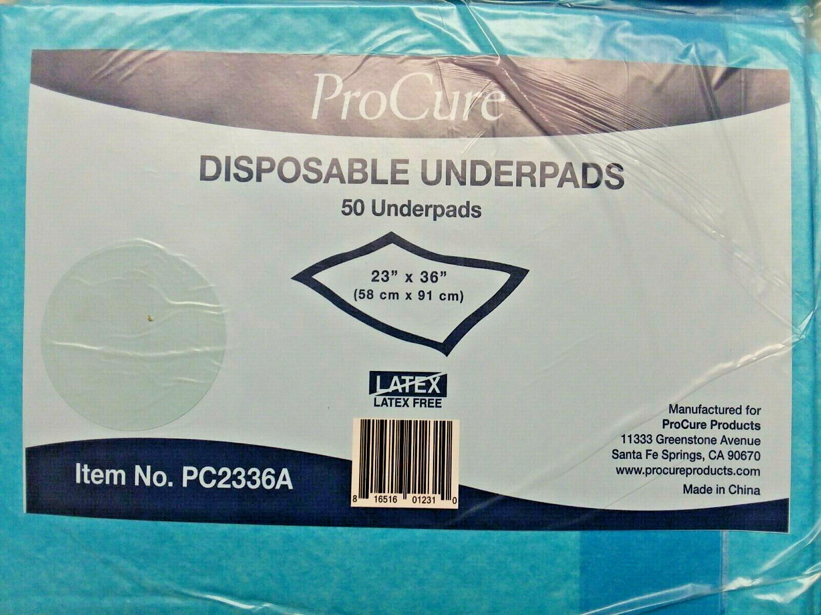 150 x ProCure Premium Grade Disposable UnderPads 23″ X 36″ Latex-Free Blue