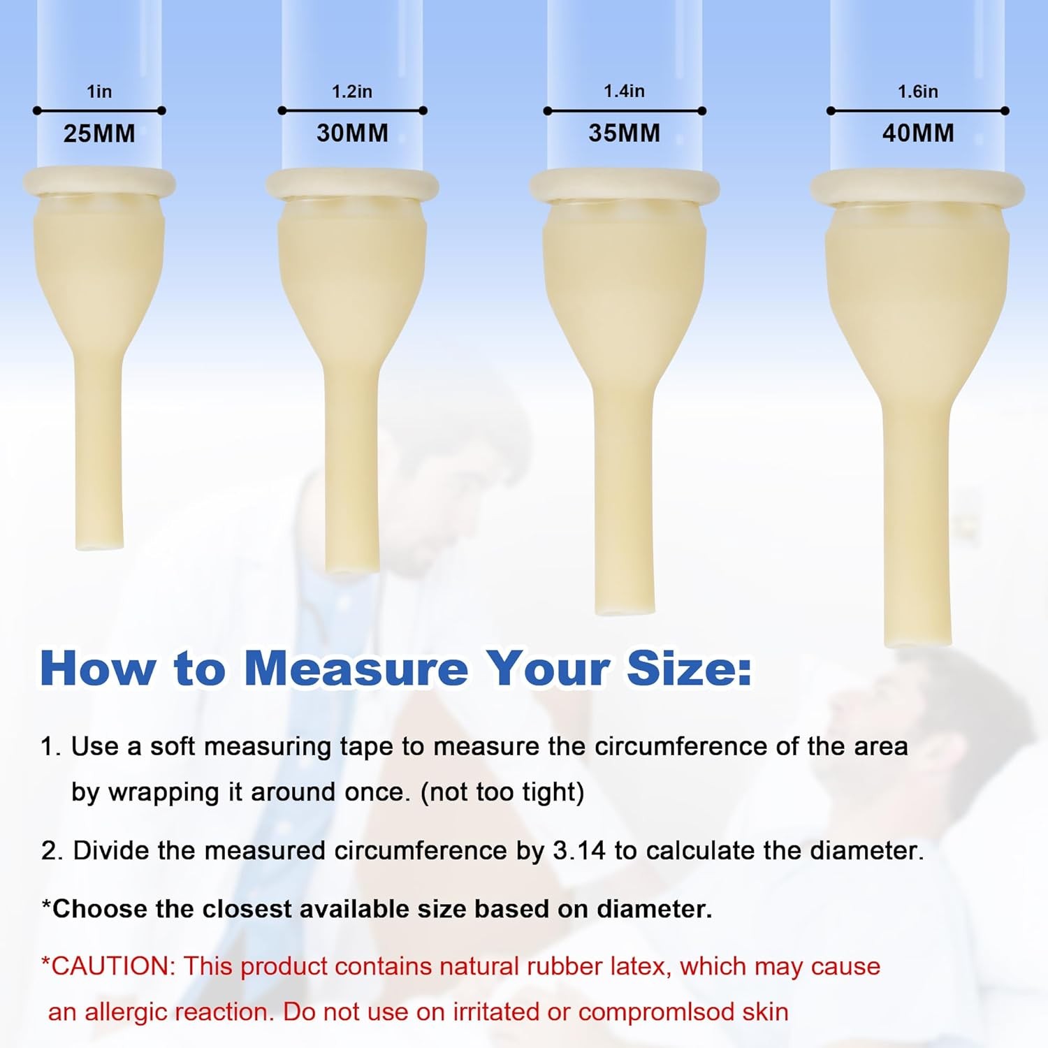 External Condom Catheters for Elderly Men Age 80, 24 Soft Latex, 5 Catheter Stab