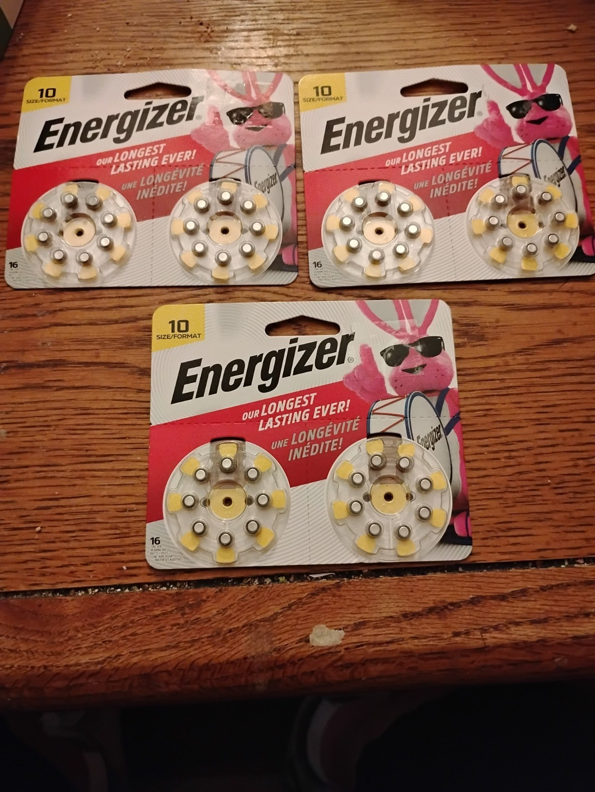 Energizer Size 10 Hearing Aid Batteries 16 Pack, LOT OF 3 x 16 = 48 Ex 7/2027+