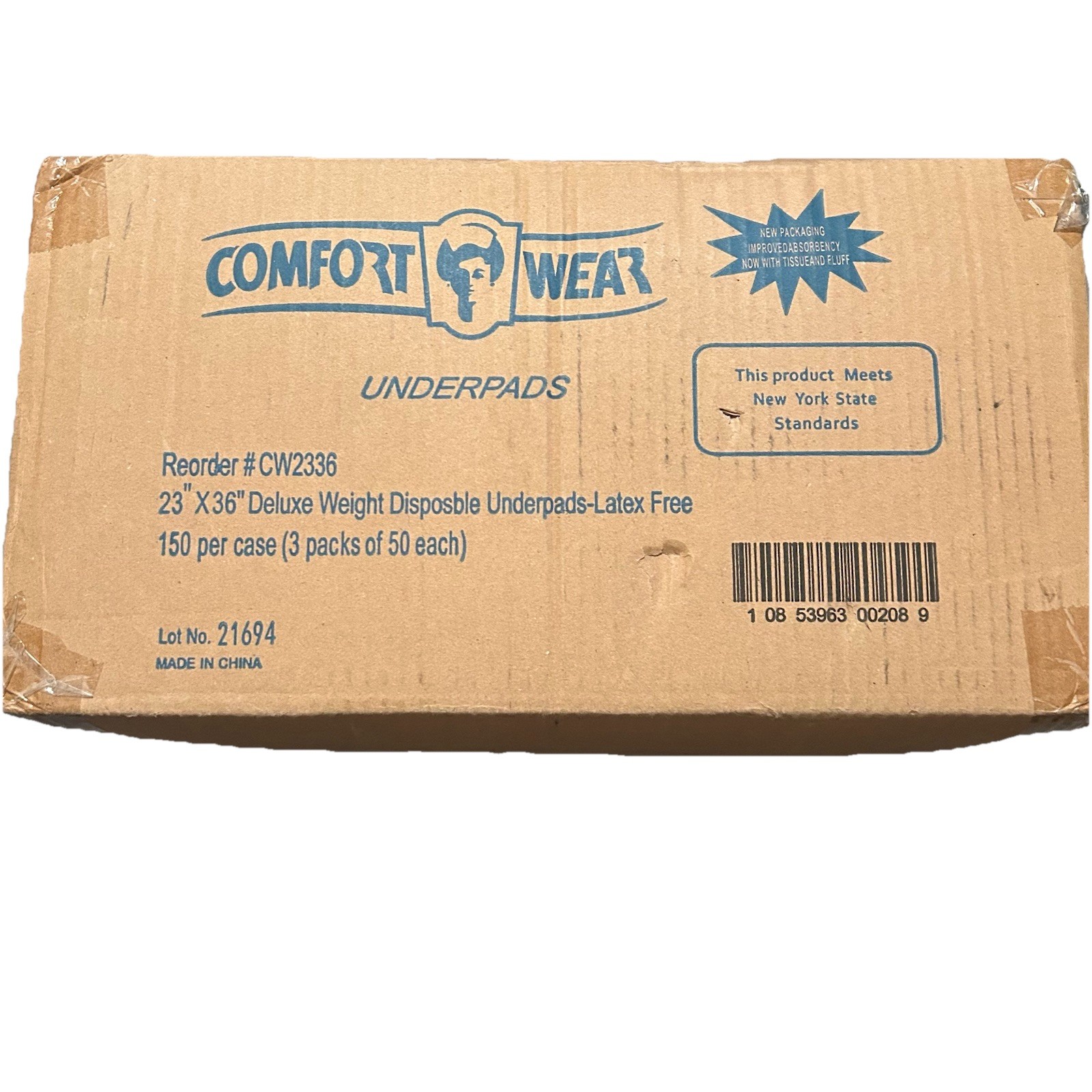 Comfort Wear Disposable Under pads – 150 Count – Latex Free – 23” x 36”