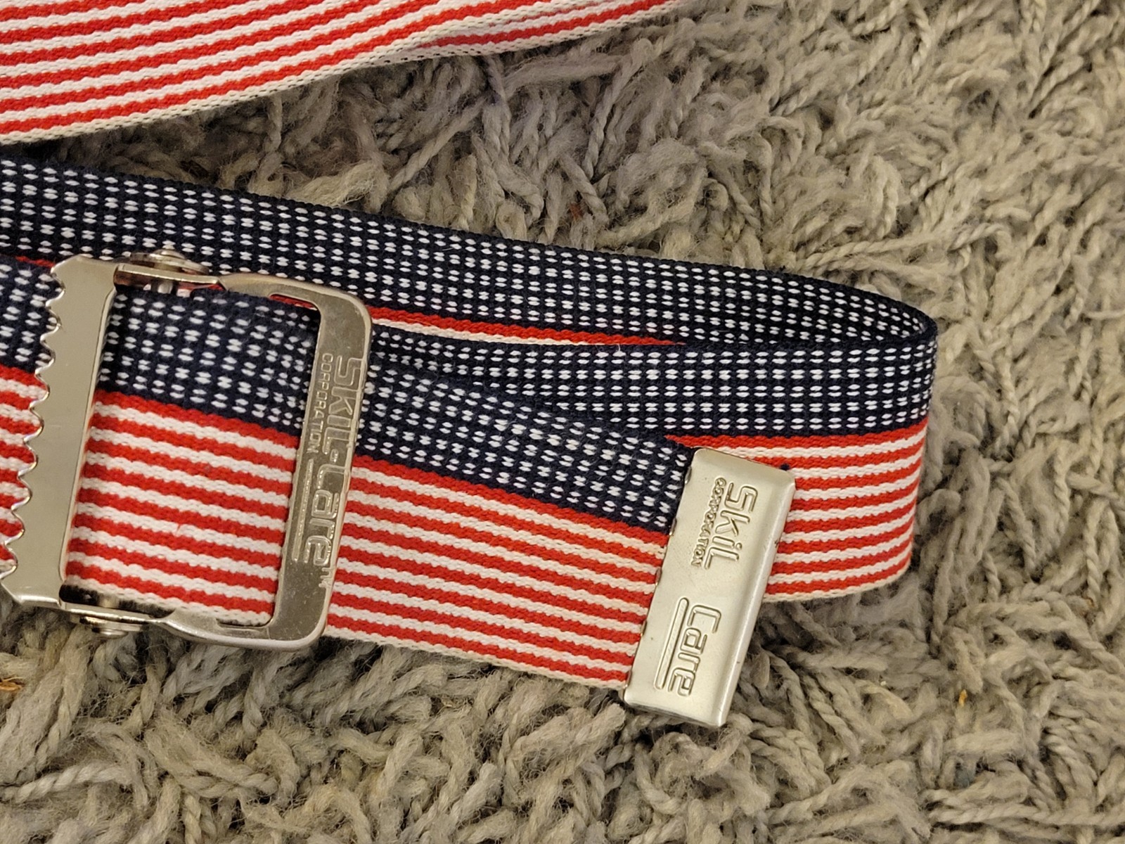 SKIL-CARE Gait Belt American Flag pattern 2″ x 60″ Made in USA EXCELLENT 🇺🇸