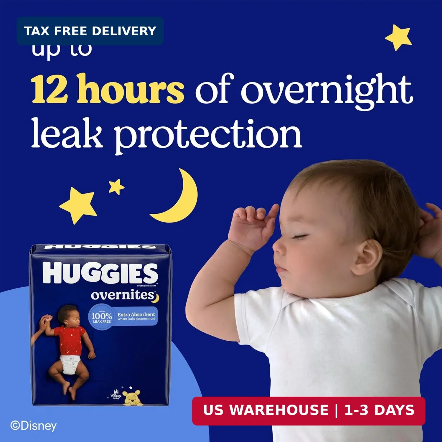 Huggies Overnites Size 5 Overnight Diapers (27+ lbs), 50 Ct, Packaging May Vary