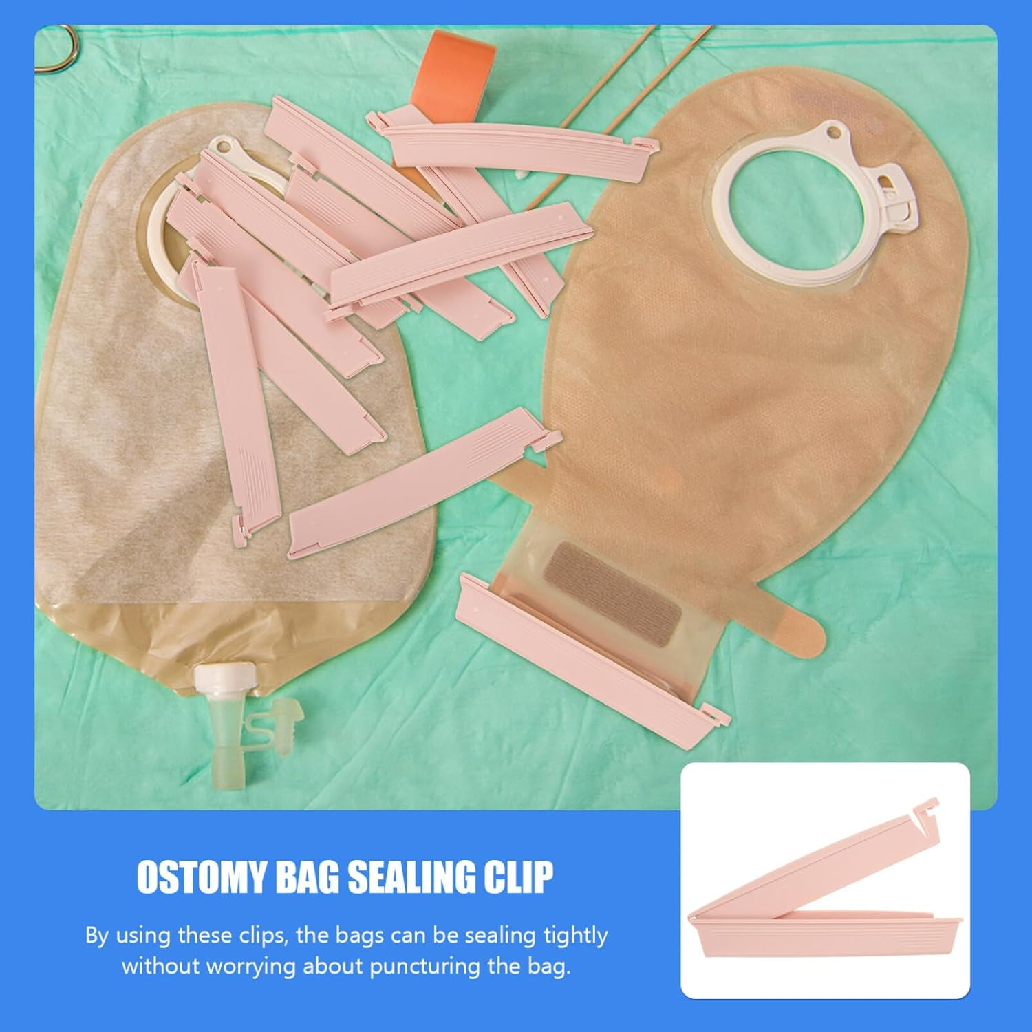 10Pcs Ostomy Bag Clip Drainable Pouch Clamp Tail Closure Surefit Leak- Proof Col
