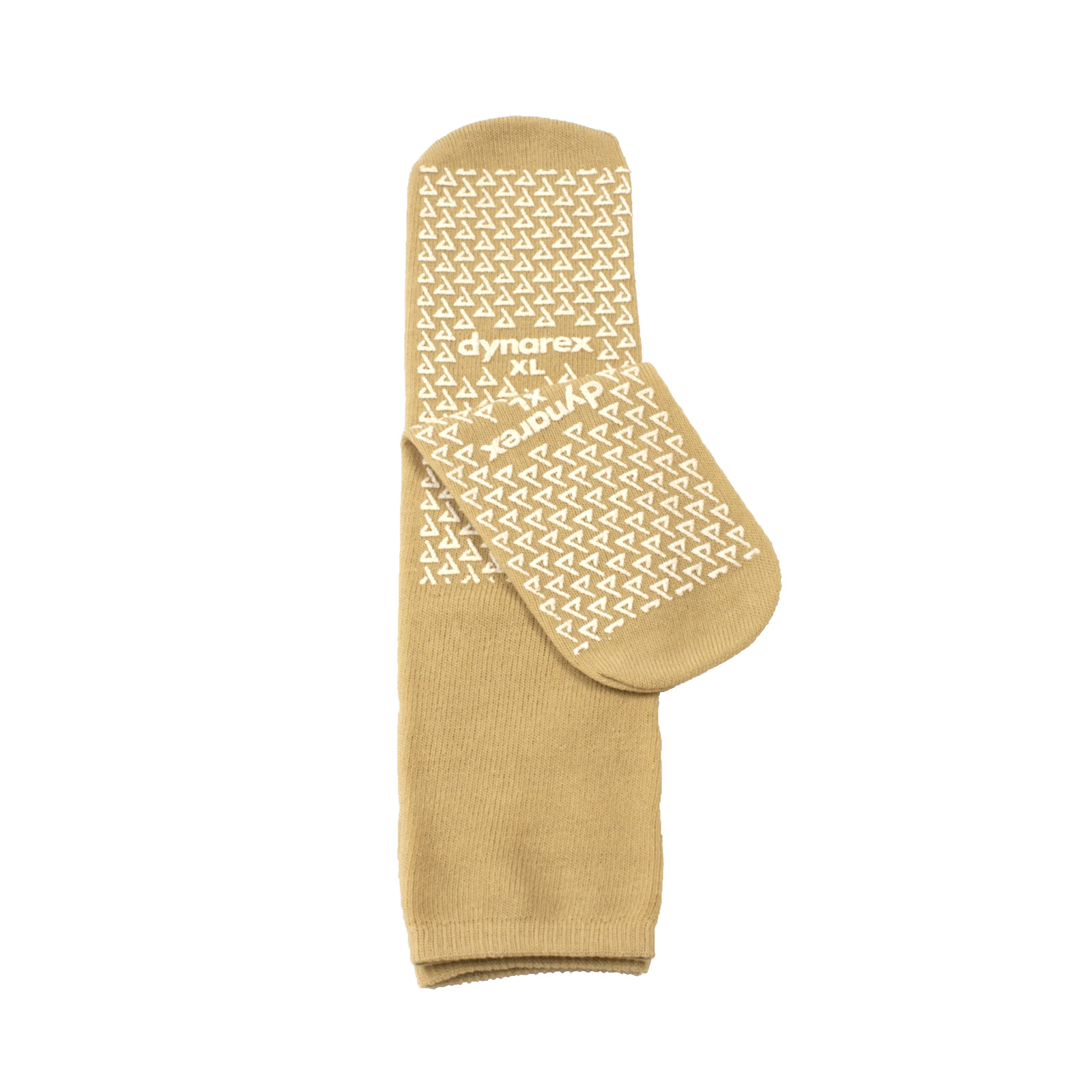 1 Pair Double Sided Anti-Slipper Socks, Non Skid Hospital, X-Large Beige 2193 &