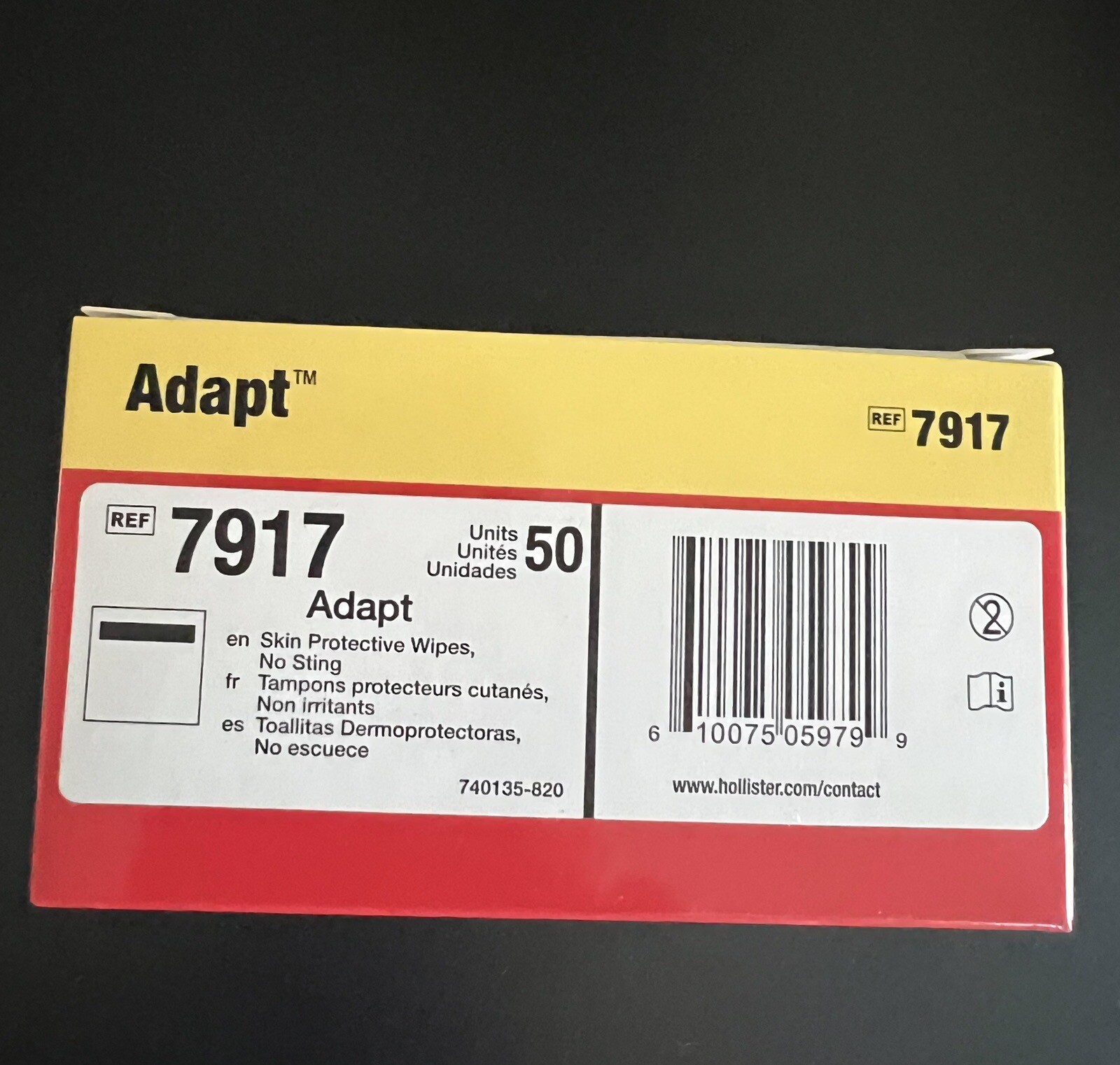 Adapt No Sting Skin Barrier Wipe NonSterile 50 per Box 7917