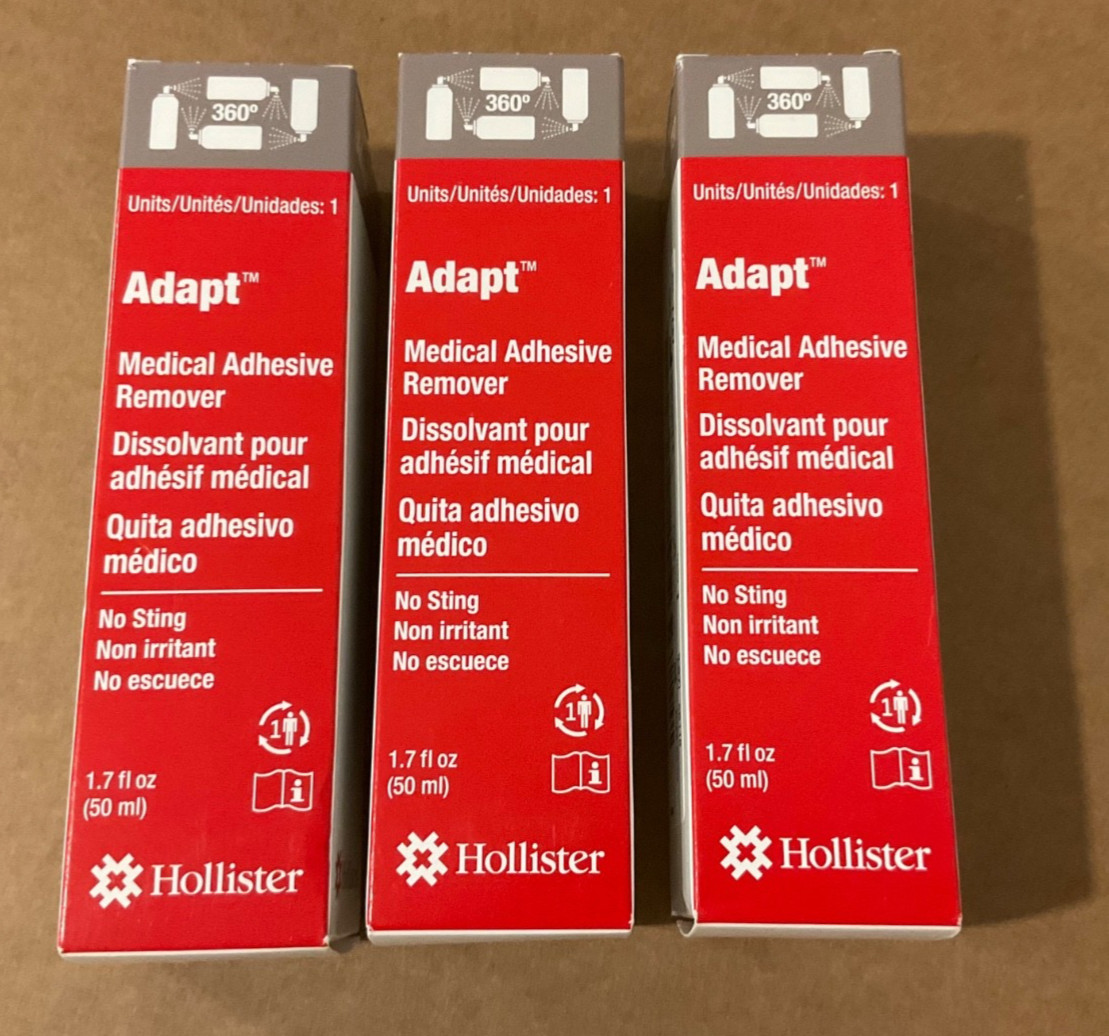 Qty: 3 Hollister Adapt Medical Adhesive Remover #7737 No Sting 1.7oz Exp 2028