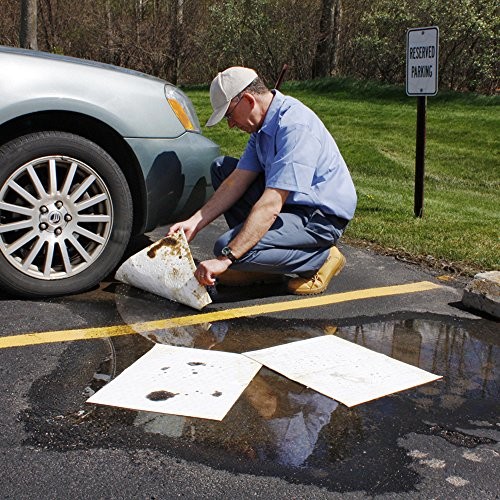 New Pig Oil Mat | 100 Heavyweight Oil Absorbent Pads | 28-Oz Absorbency Per