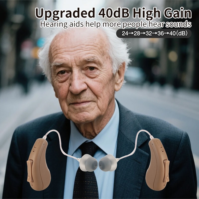 Bluetooth APP Control Rechargeable Hearing Aids For Seniors With Music Streaming