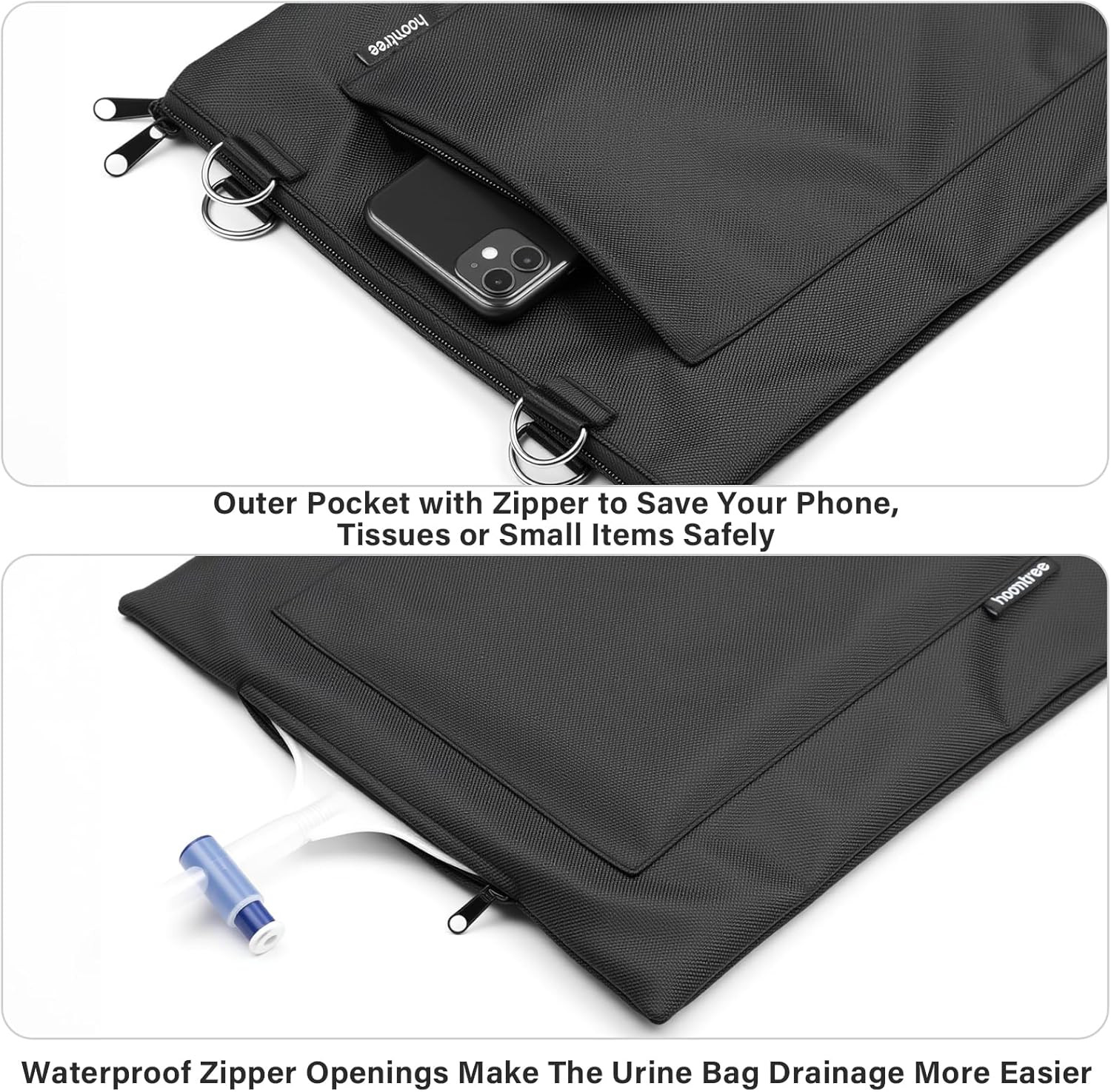 Urine Drainage Bag Holder，Privacy Cover for Foley, Catheter or Urine Bags，W/Adju