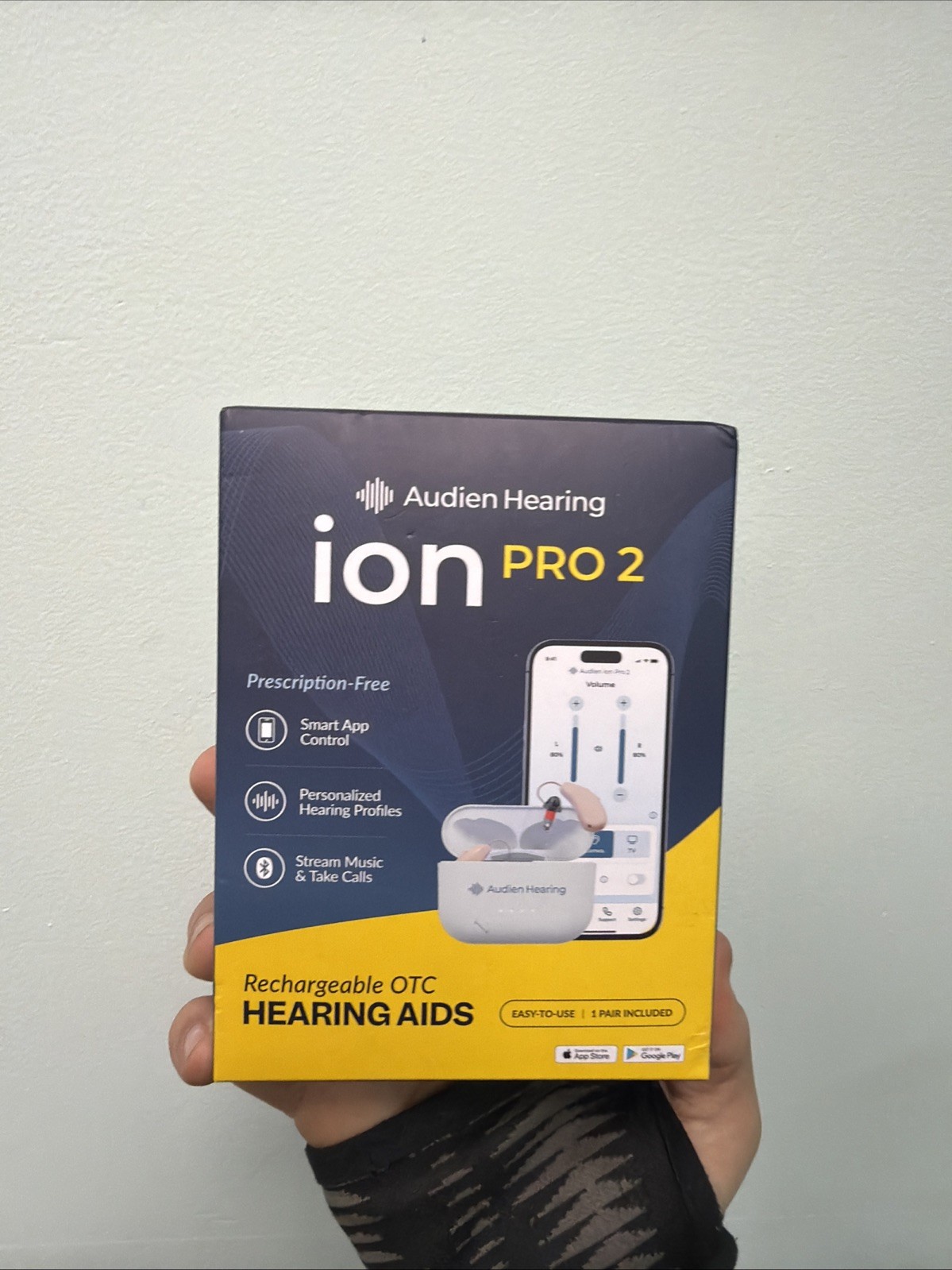 Audien ion Pro 2 Rechargable OTC Hearing Aids Comfort Design – Brand New Sealed