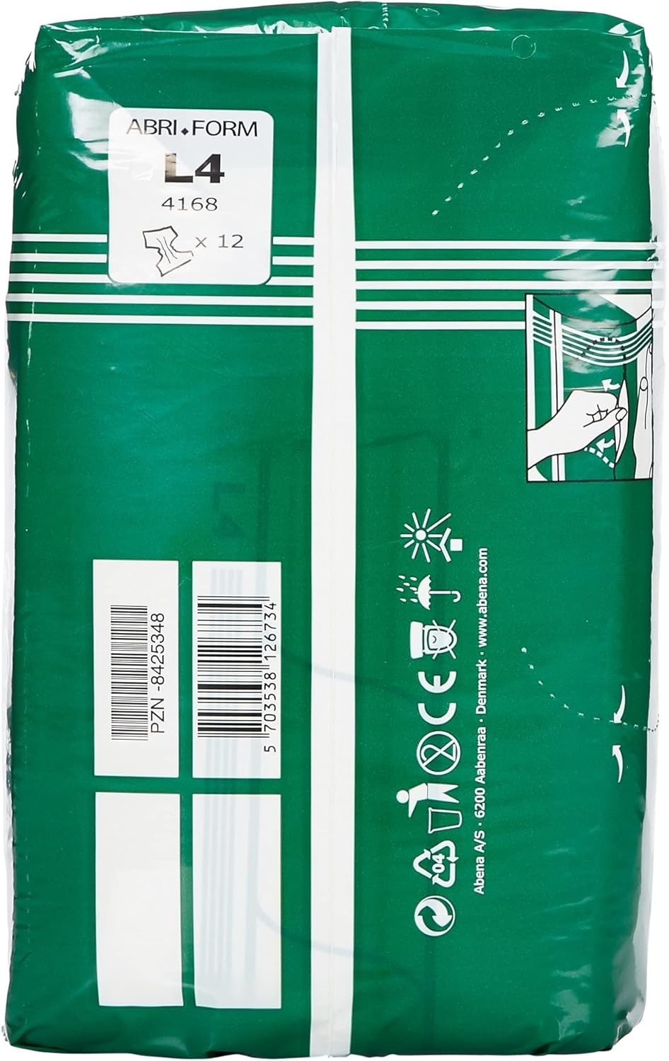 Latex-Free Abri-Form Adult Briefs, Waterproof Protection, Large, 12 Count