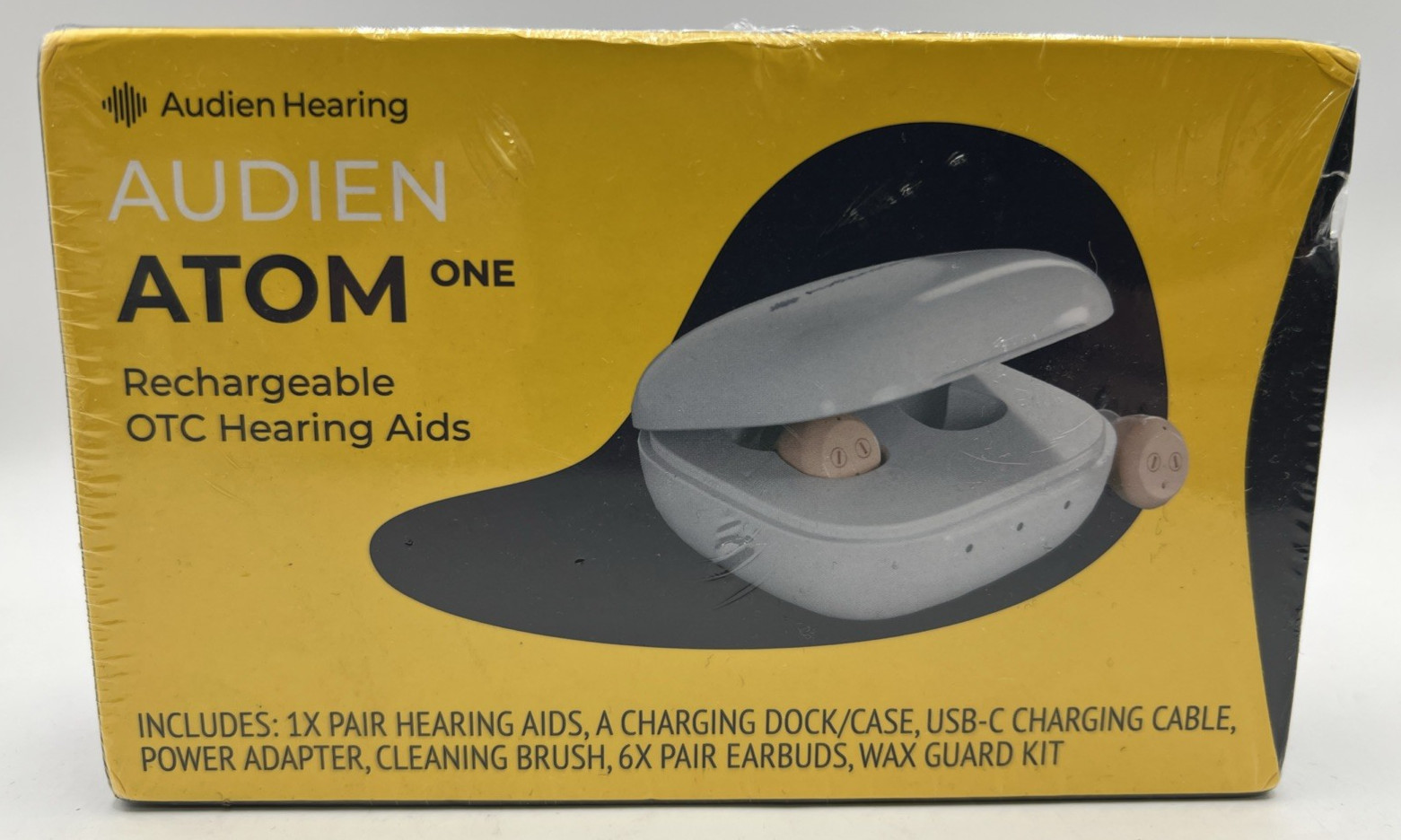 Audien Atom One Reachargeable OTC Hearing Aids Beige Wireless NEW SEALED