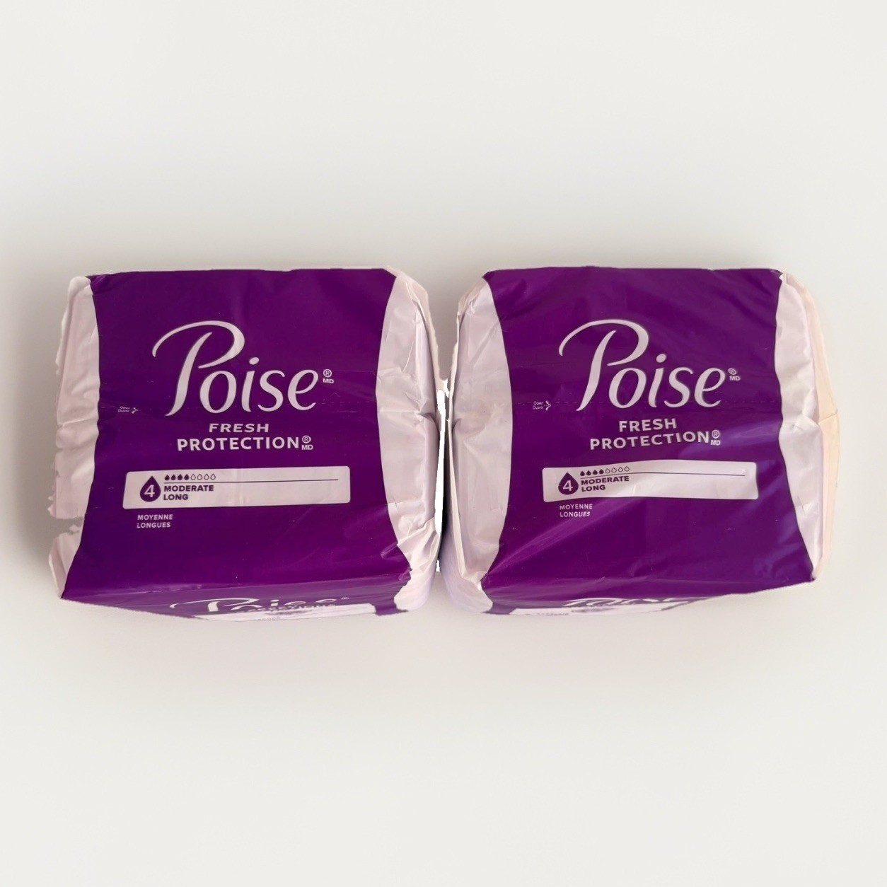 Pack of 2 Poise Fresh Protection Women’s Size Medium Postpartum Pads 108 CT