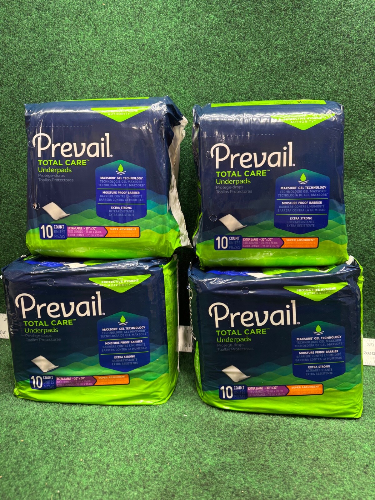 4 – Prevail Total Care Underpads 10 Count XL 30″ x 30″