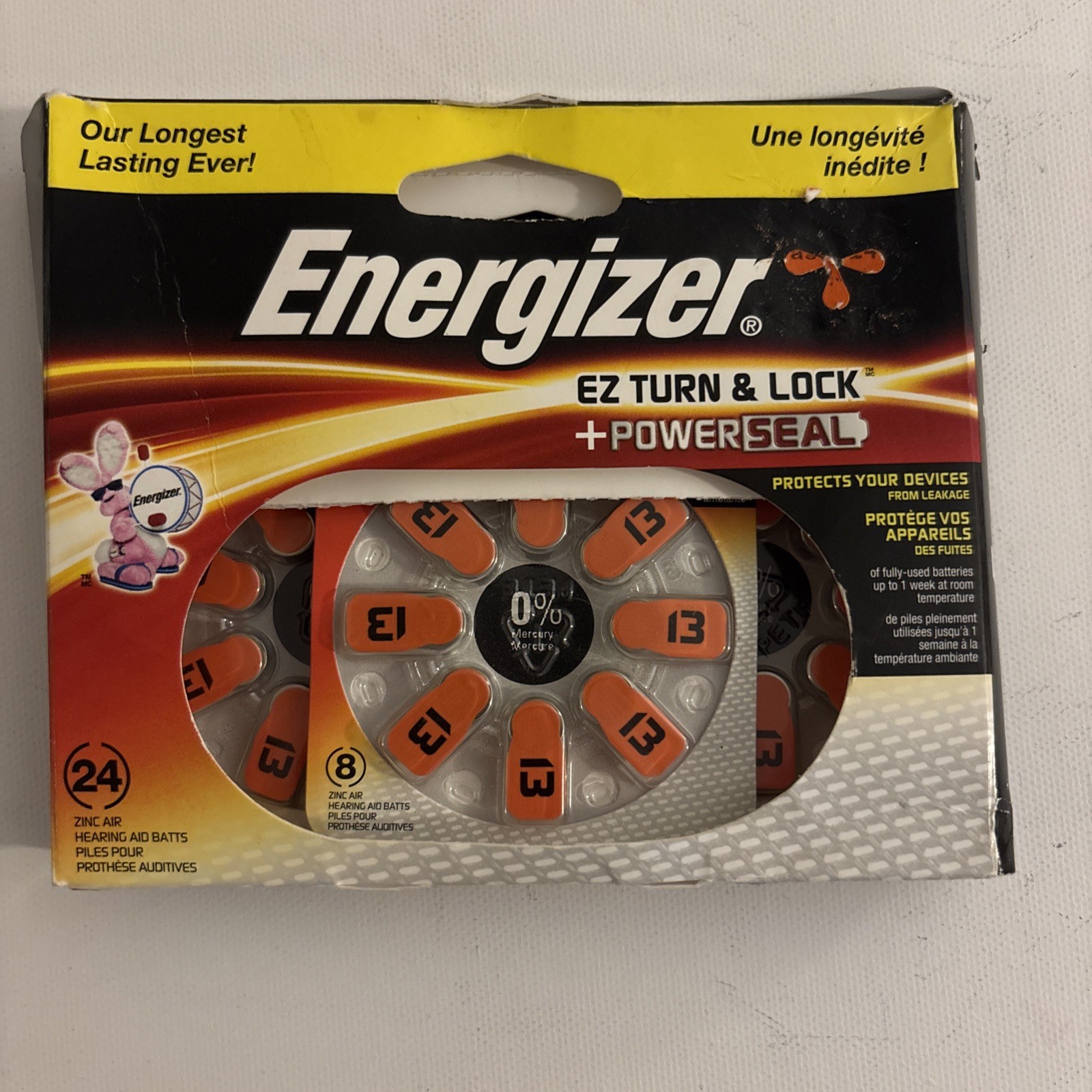 Energizer Batteries AZ10DP-24 EZ Turn and Lock Hearing Aid – Size 13 – 24 Count