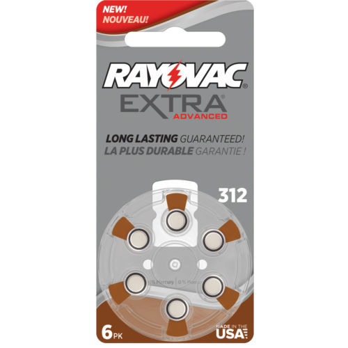 Rayovac Extra Hearing Aid 312 Size batteries Zinc air 30 – 120 cells