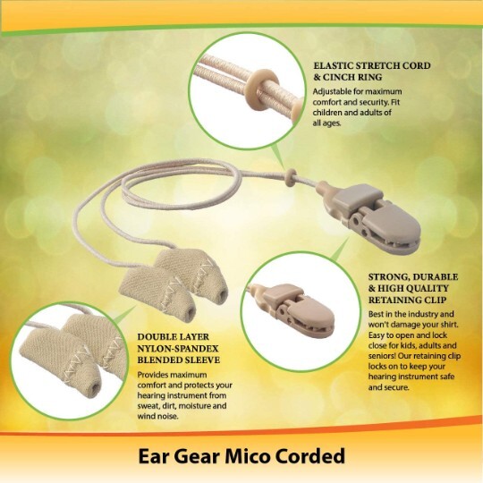 Ear Gear Micro Corded (Binaural) | Up to 1″ Hearing Aids | Pink